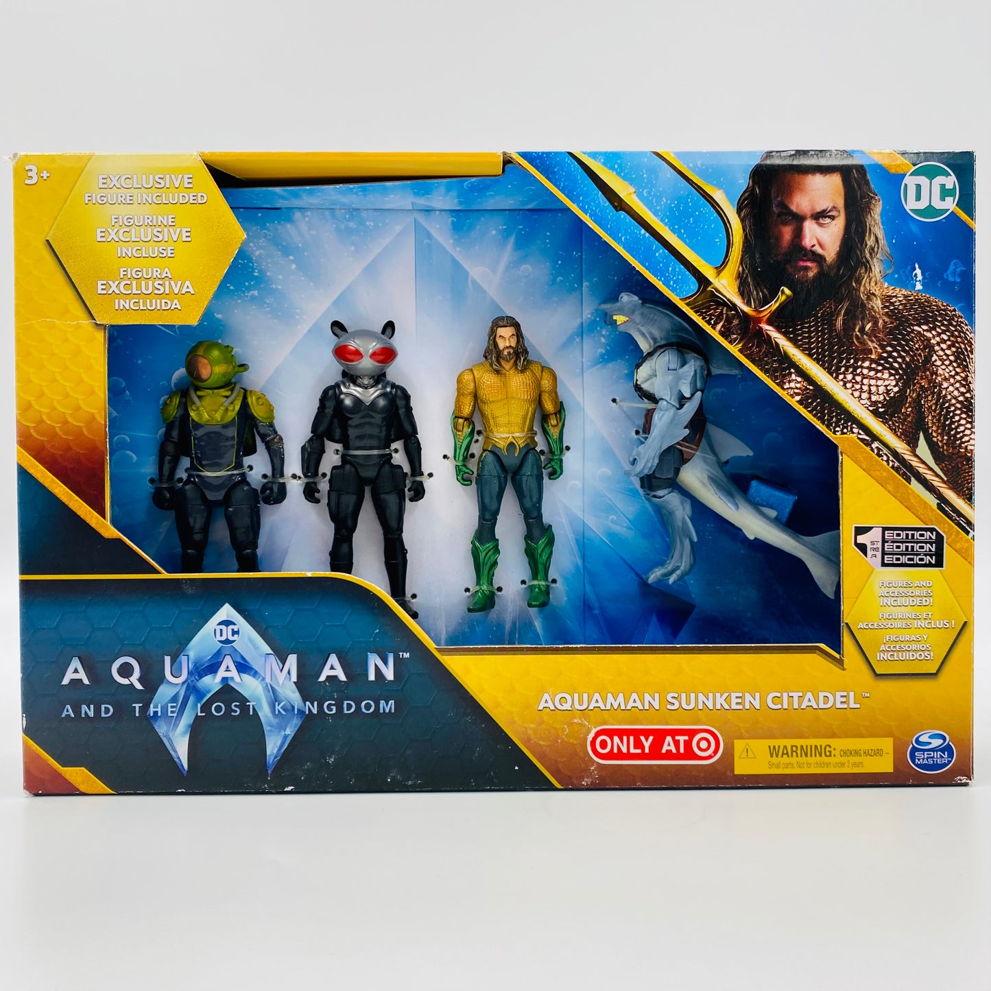 Aquaman and the Lost Kingdom Aquaman Sunken Citadel boxed 4” action figure 4-pack (2023) Spin Master