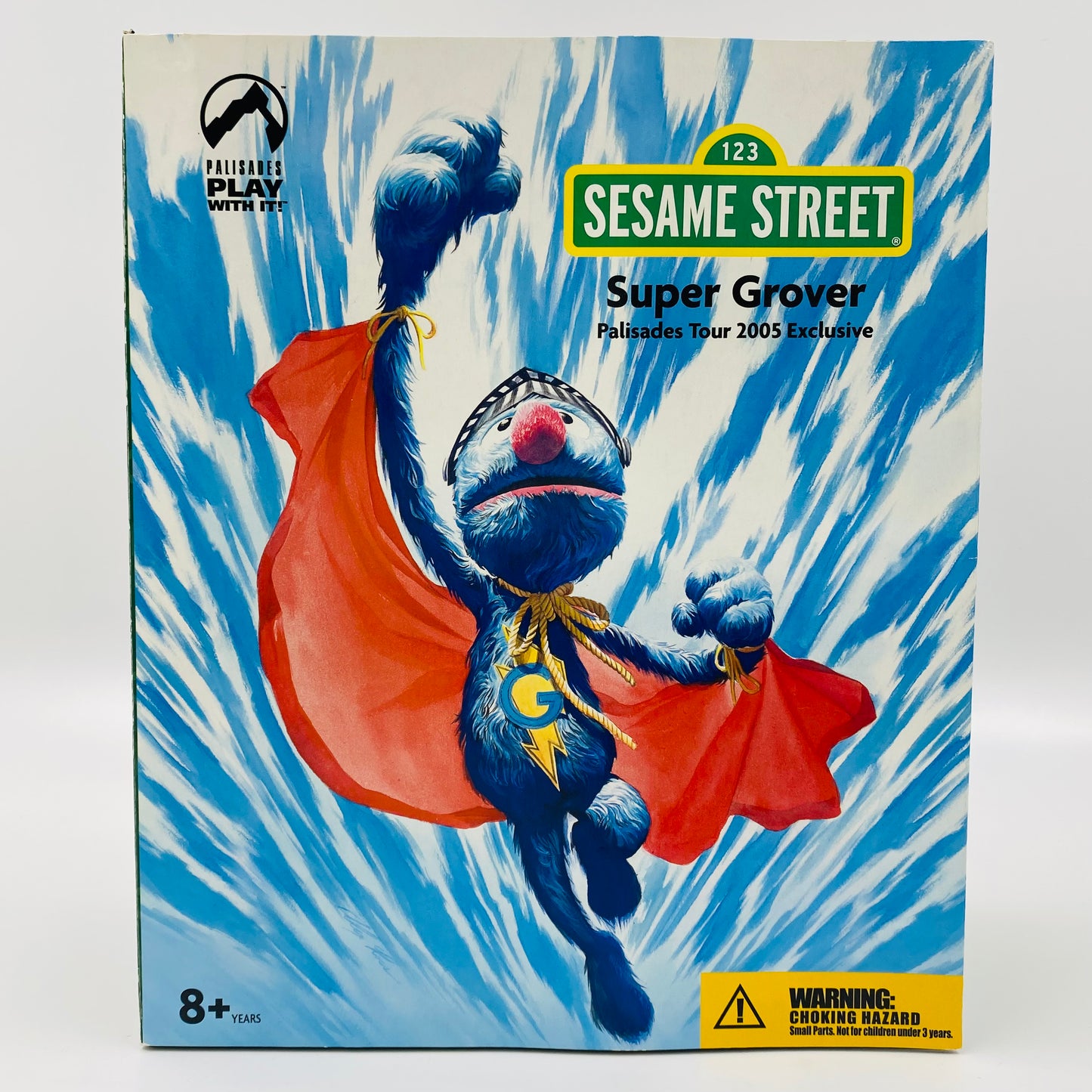 Sesame Street Super Grover boxed 6” action figure (2005) Palisades