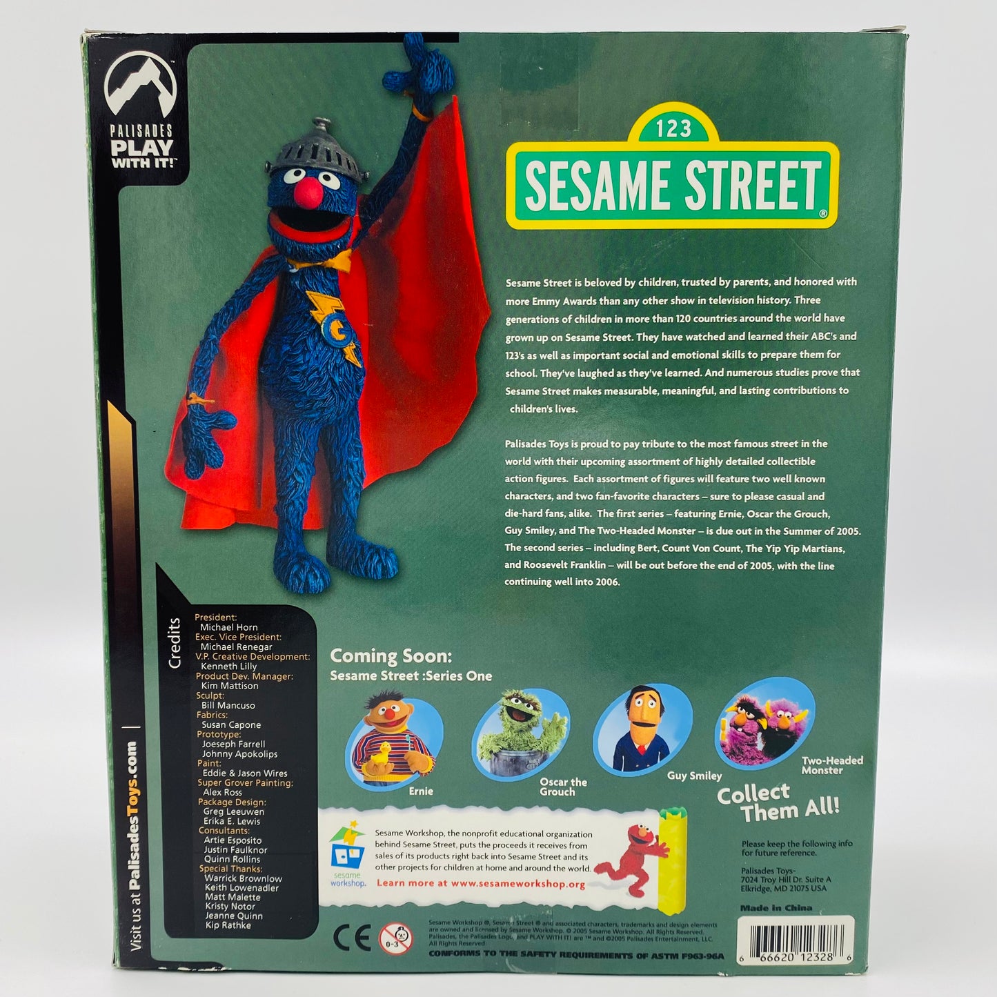 Sesame Street Super Grover boxed 6” action figure (2005) Palisades