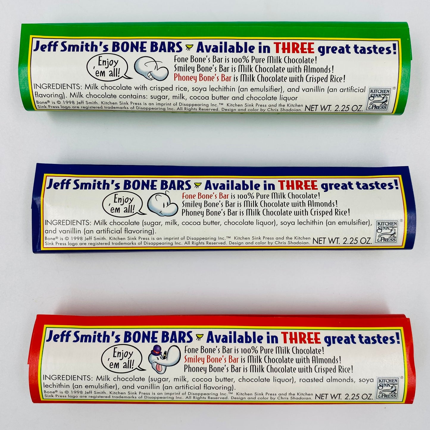 Jeff Smith’s Bone Bar candy bar box with empty wrappers (1998) Kitchen Sink Press