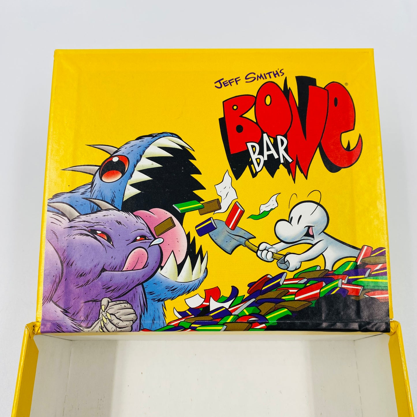 Jeff Smith’s Bone Bar candy bar box with empty wrappers (1998) Kitchen Sink Press
