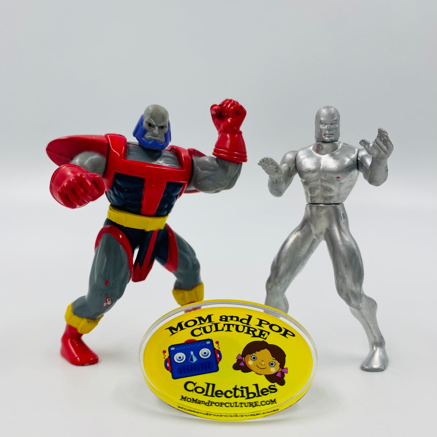 Fantastic Four Metal Mania Silver Surfer VS Terrax loose 2.75” die-cast metal figures (1995) Toy Biz