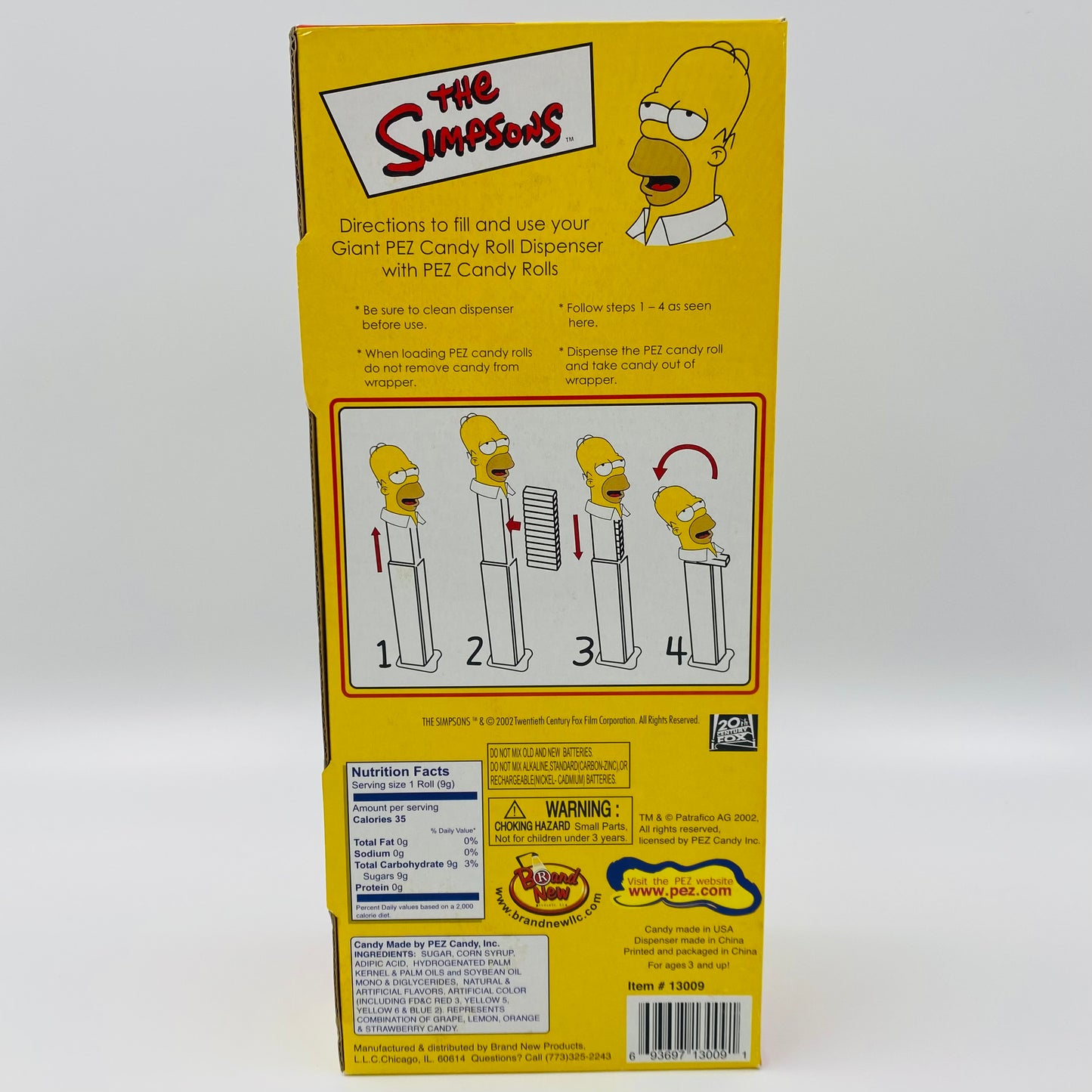 Giant The Simpsons Homer Simpson PEZ dispenser (2002) boxed China