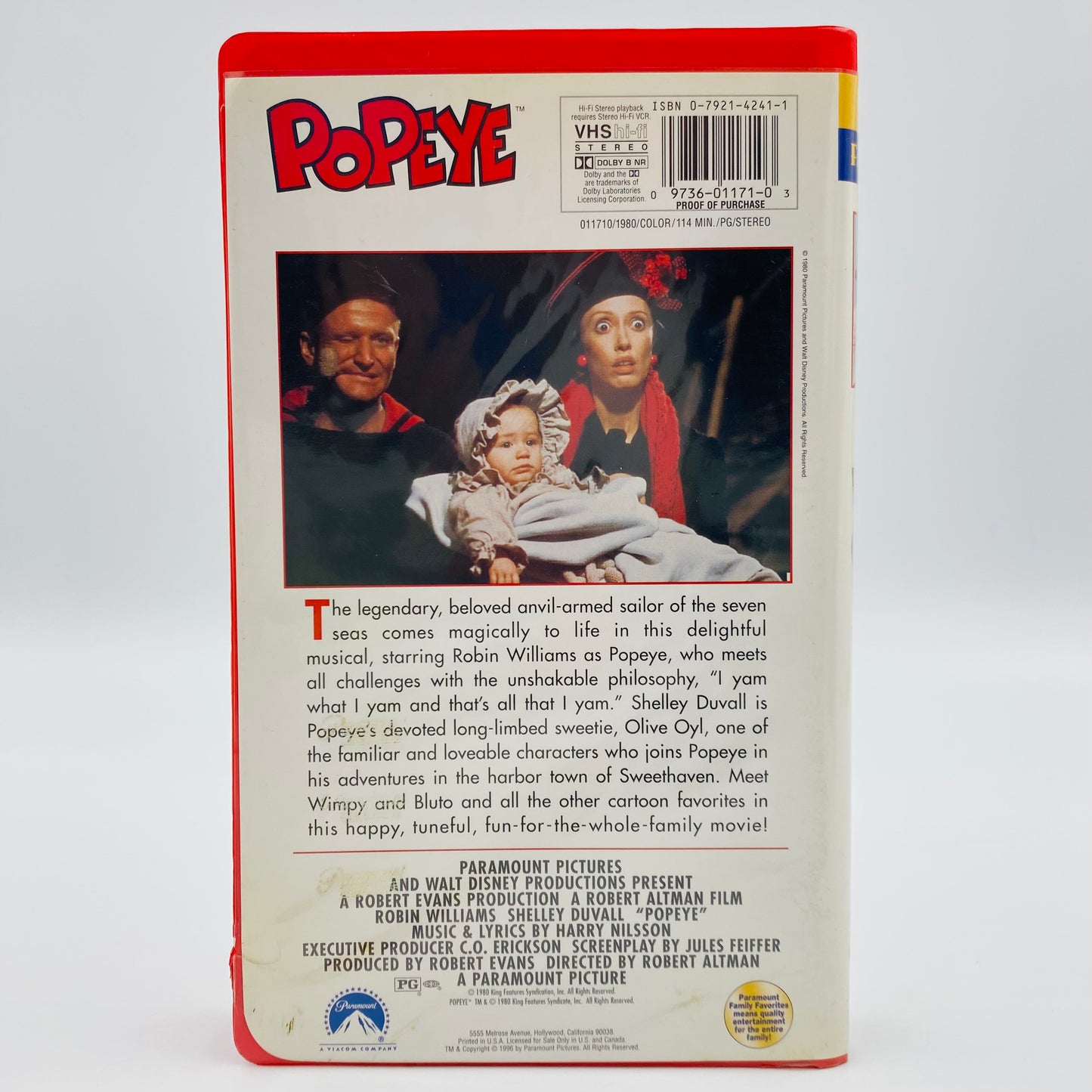 Popeye VHS tape (1996) Paramount Home Video