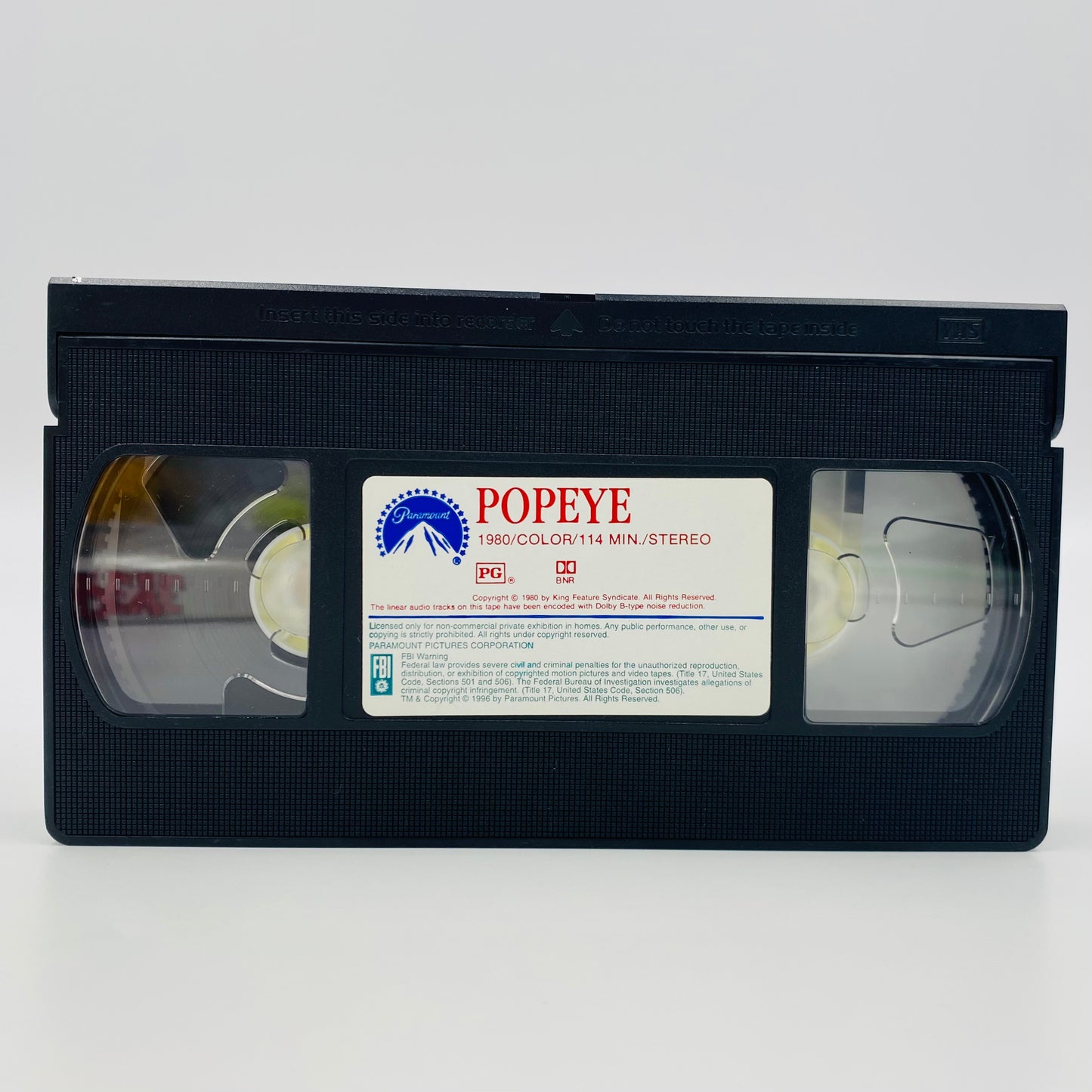 Popeye VHS tape (1996) Paramount Home Video