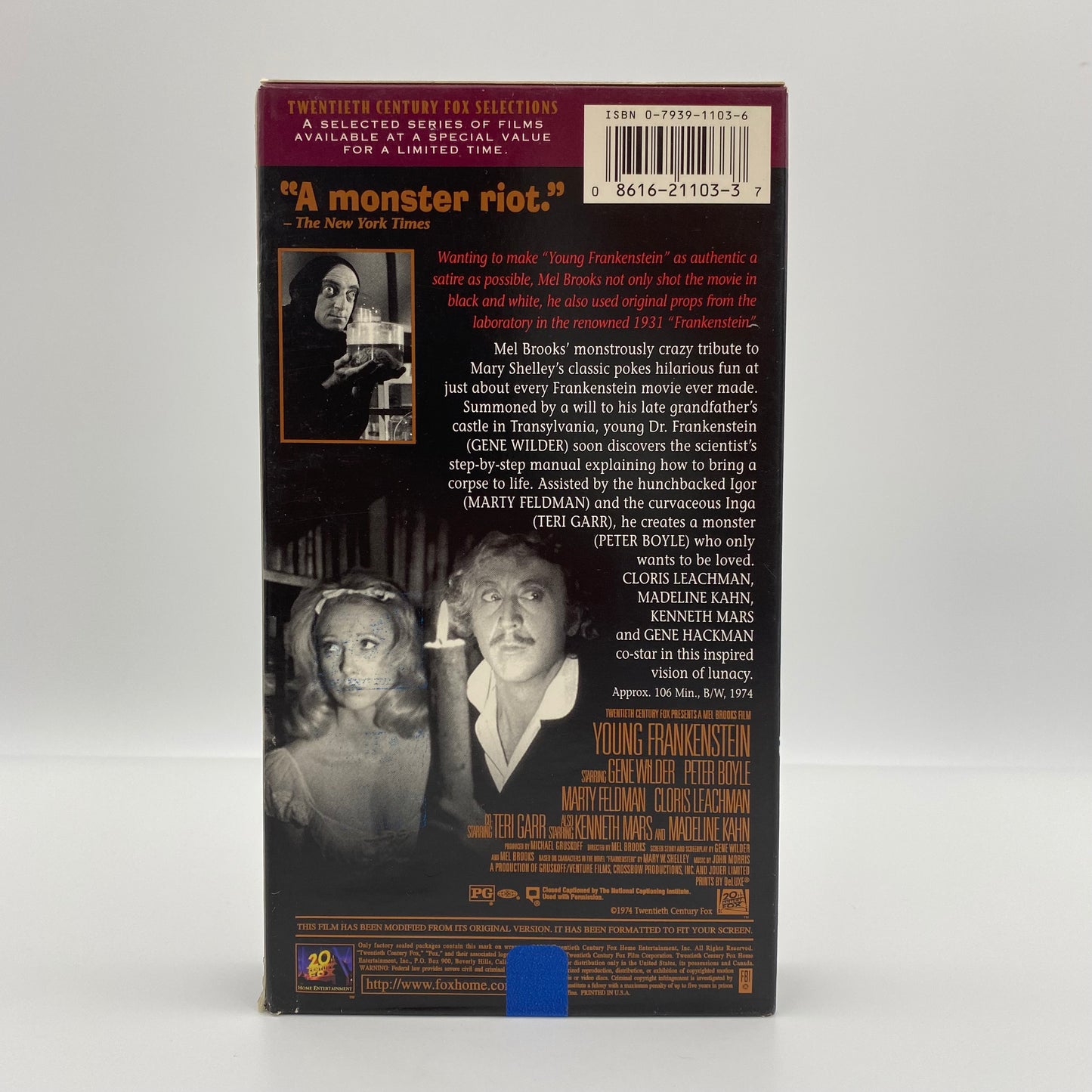 Young Frankenstein VHS tape (1996) Fox Video/Twentieth Century Fox Selections