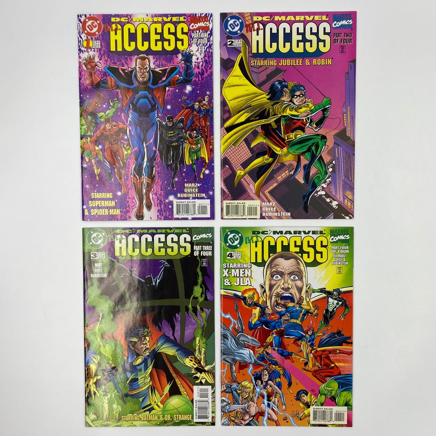 DC Marvel All Access #1-4 (1996-1997) DC & Marvel (FN+, FN, FN, FN+)