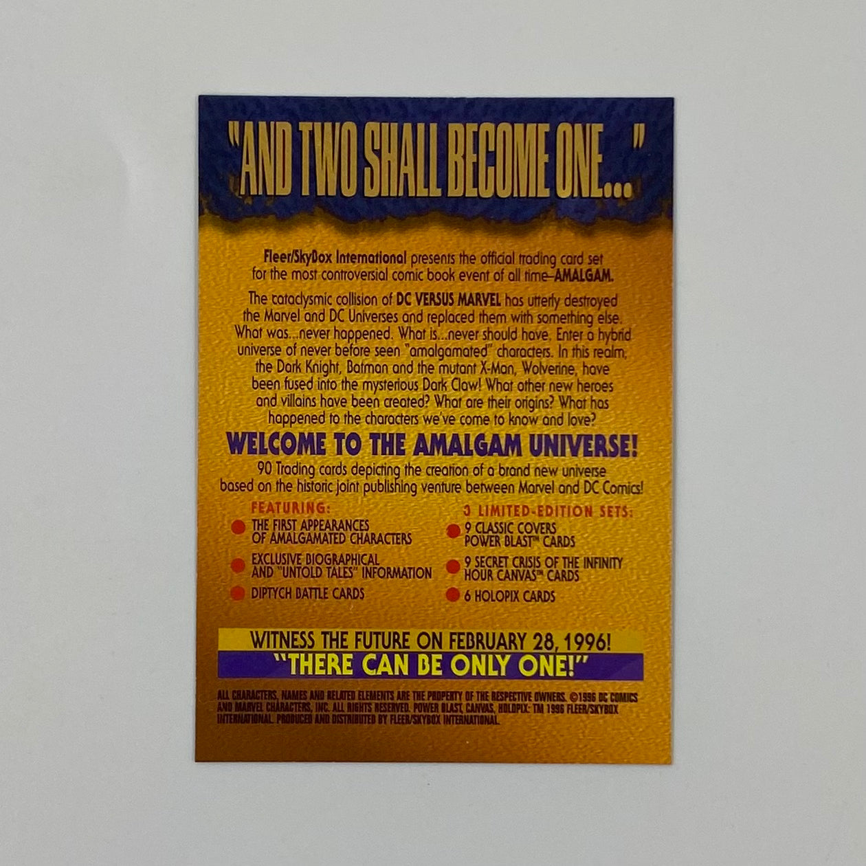 Amalgam Legends of the Dark Claw #1 (1997) DC & Marvel (FN+) BONUS: Amalgam Trading Cards promo card