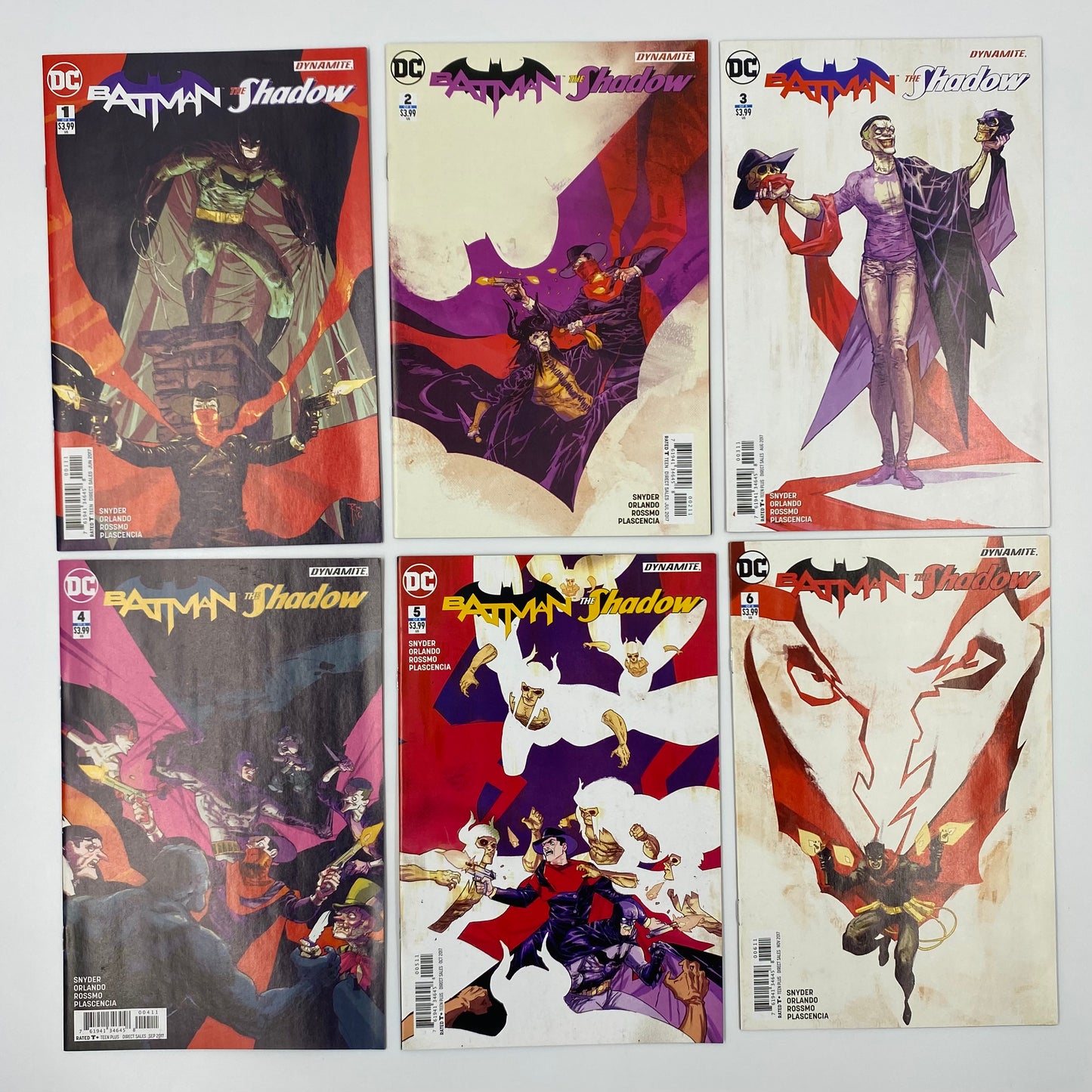 Batman The Shadow #1-6 (2017) DC & Dynamite (VF-, VF-, FN+, FN+, FN+, VF-)
