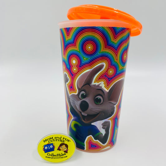 Chuck E Cheese 12oz plastic cup with lid (2019) CEC Entertainment