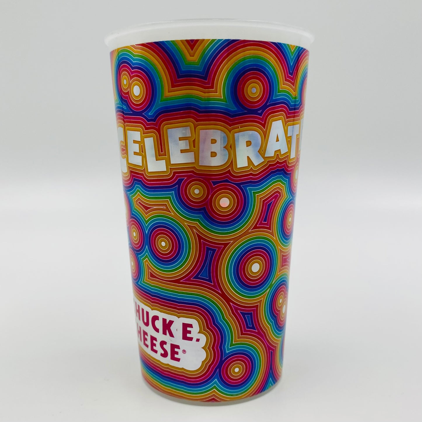 Chuck E Cheese 12oz plastic cup with lid (2019) CEC Entertainment