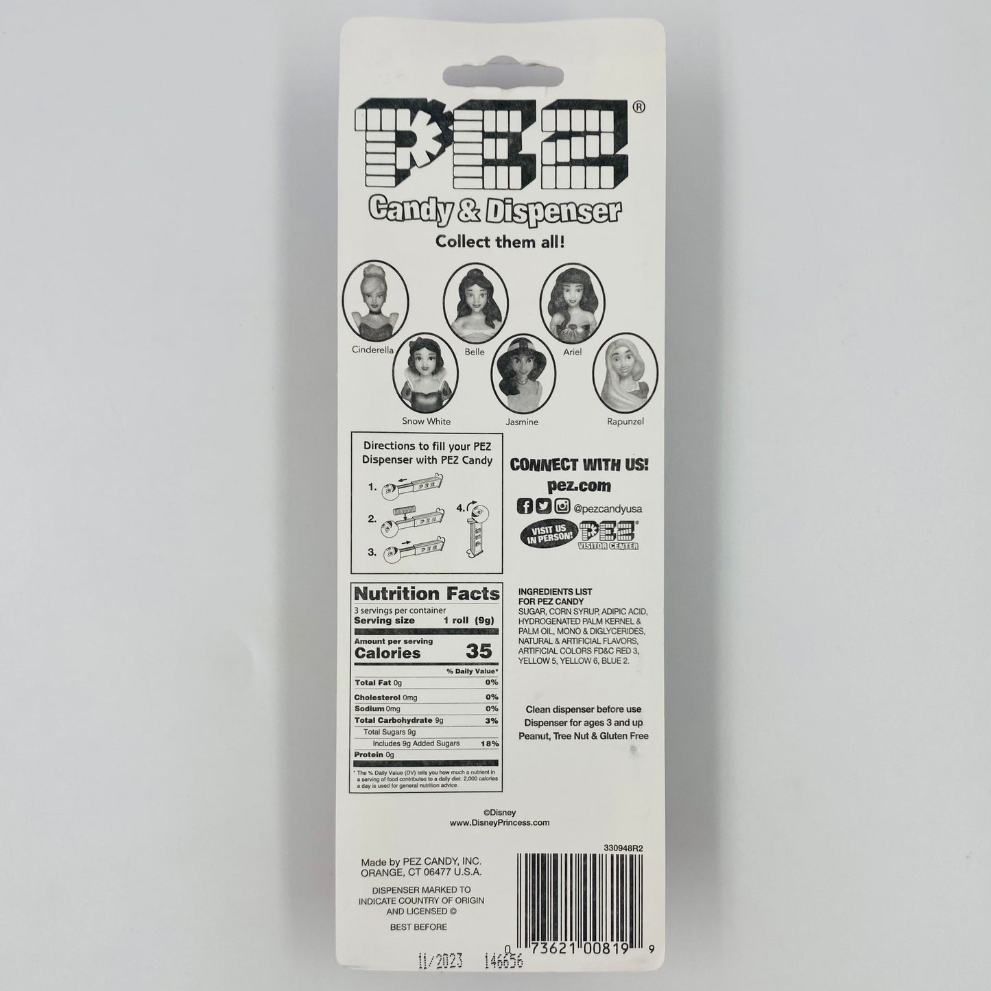 Disney Princess Little Mermaid Ariel PEZ dispenser (2014) carded 7.5 China