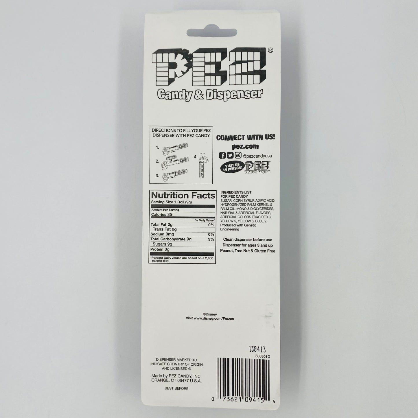 Frozen Olaf PEZ dispenser (2014) carded 7.5 China