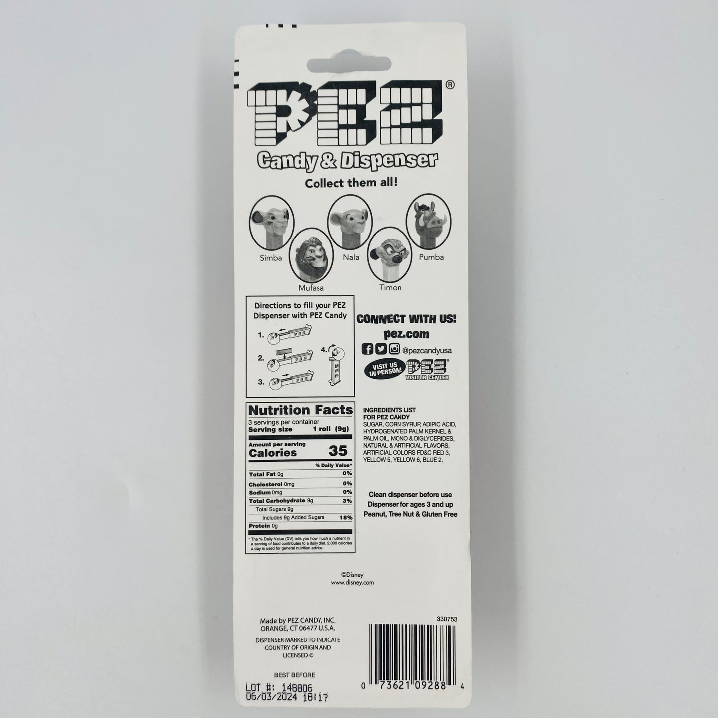 Lion King Timon PEZ dispenser (2019) carded 7.5 Hungary