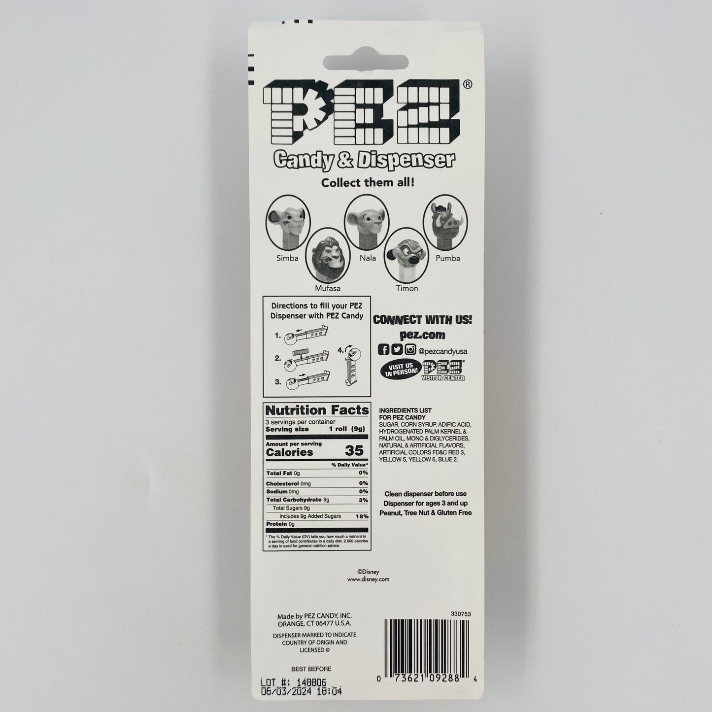 Lion King Pumba PEZ dispenser (2019) carded 7.5 Hungary