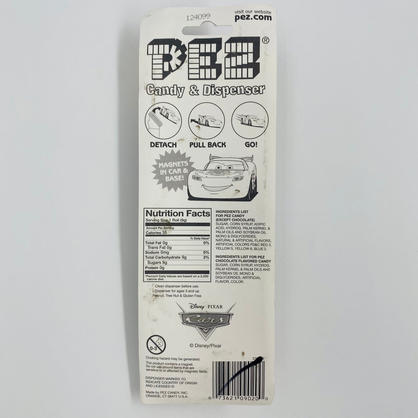 Cars 2 Mater Pull & Go PEZ dispenser (2011) carded 5.9 China