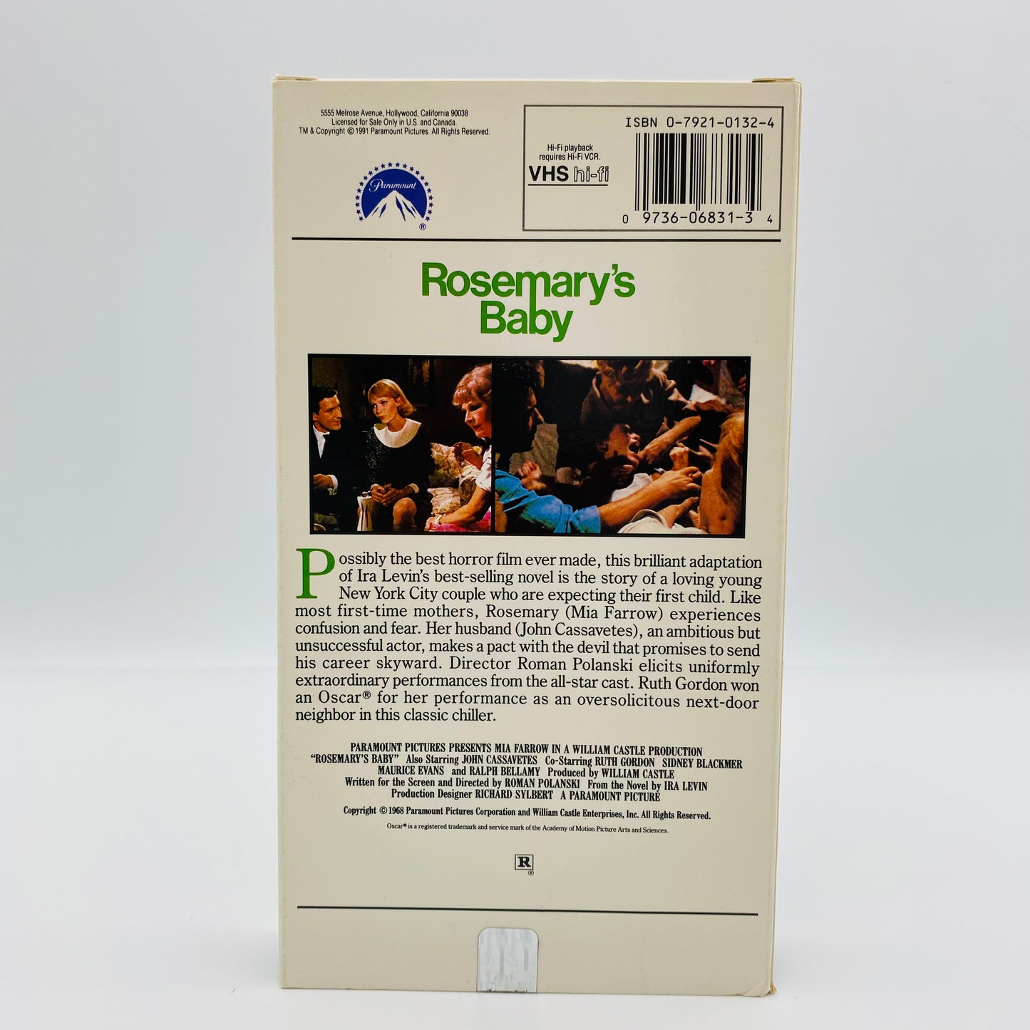 Rosemary’s Baby VHS tape (1991) Paramount