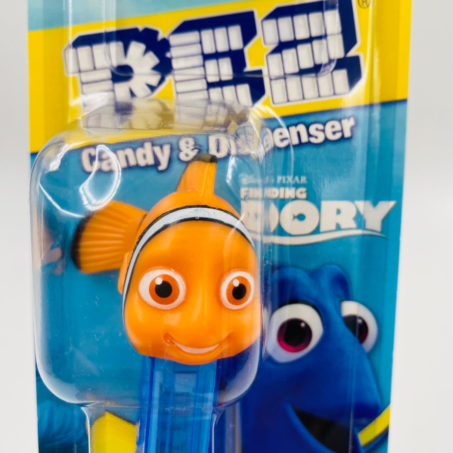 Finding Dory Nemo clear stem PEZ dispenser (2016) carded 7.5 China