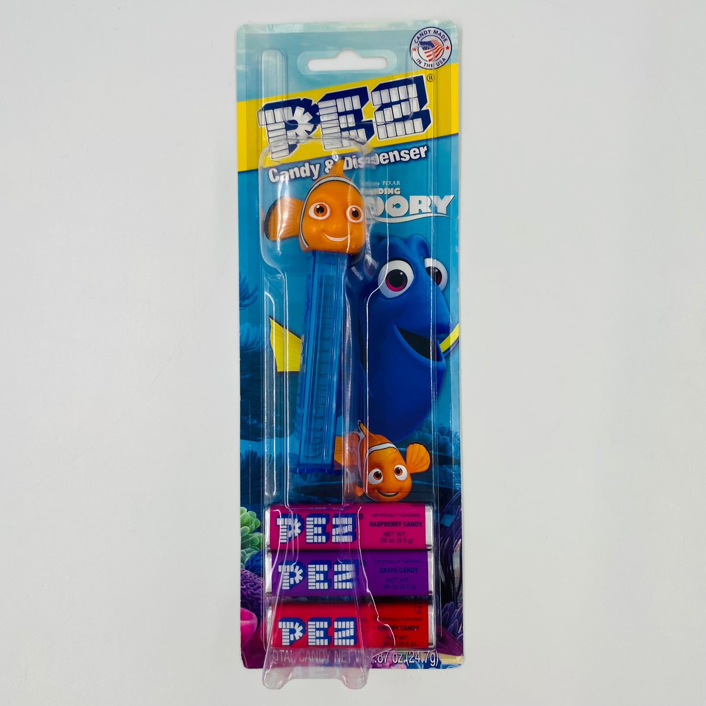 Finding Dory Nemo clear stem PEZ dispenser (2016) carded 7.5 China