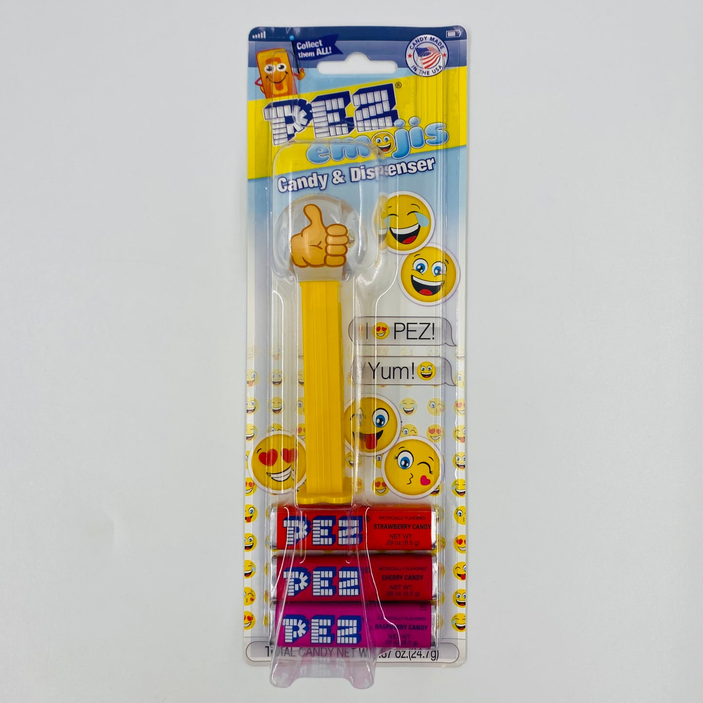 PEZemojis Thumbs Up PEZ dispenser (2018) carded 7.5 Hungary