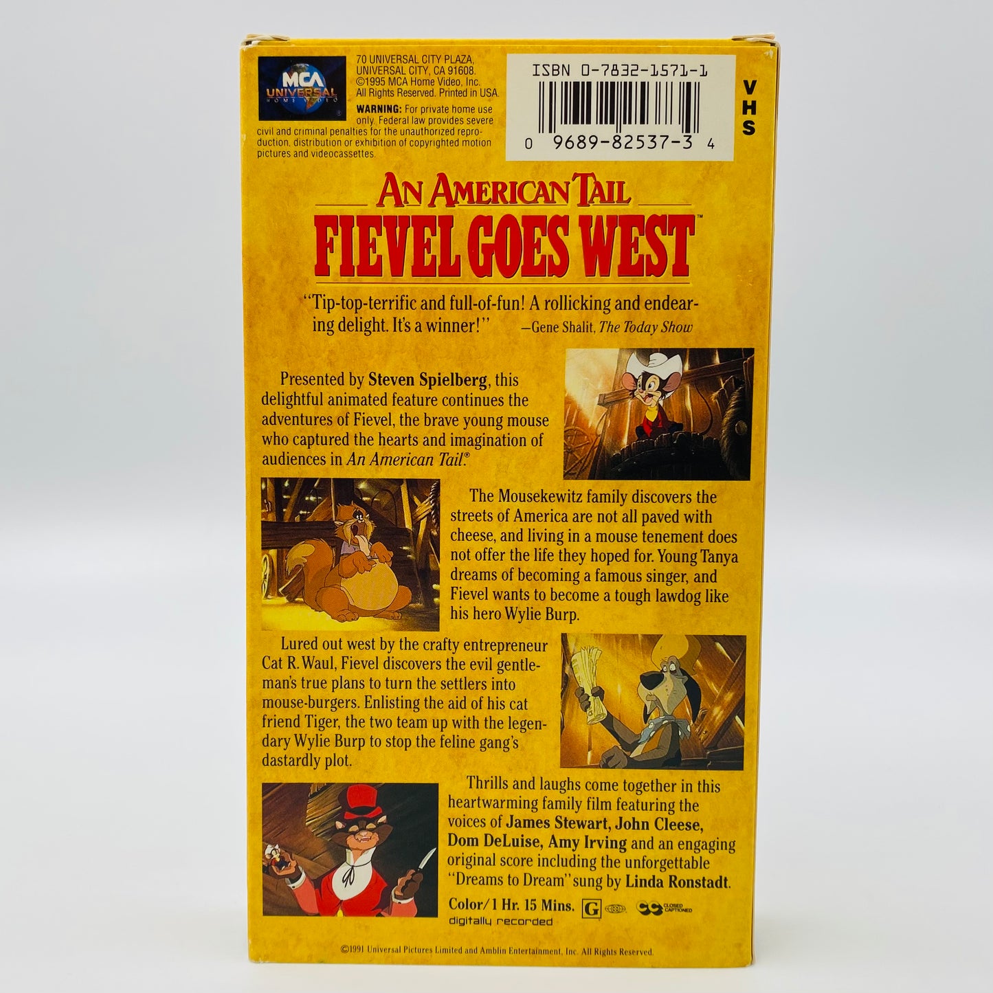An American Tail Fievel Goes West VHS tape (1992) MCA Universal