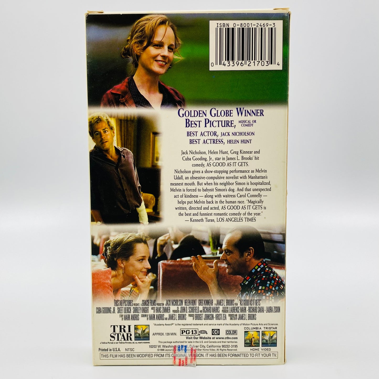 As Good as it Gets VHS tape (1998) Columbia Tristar