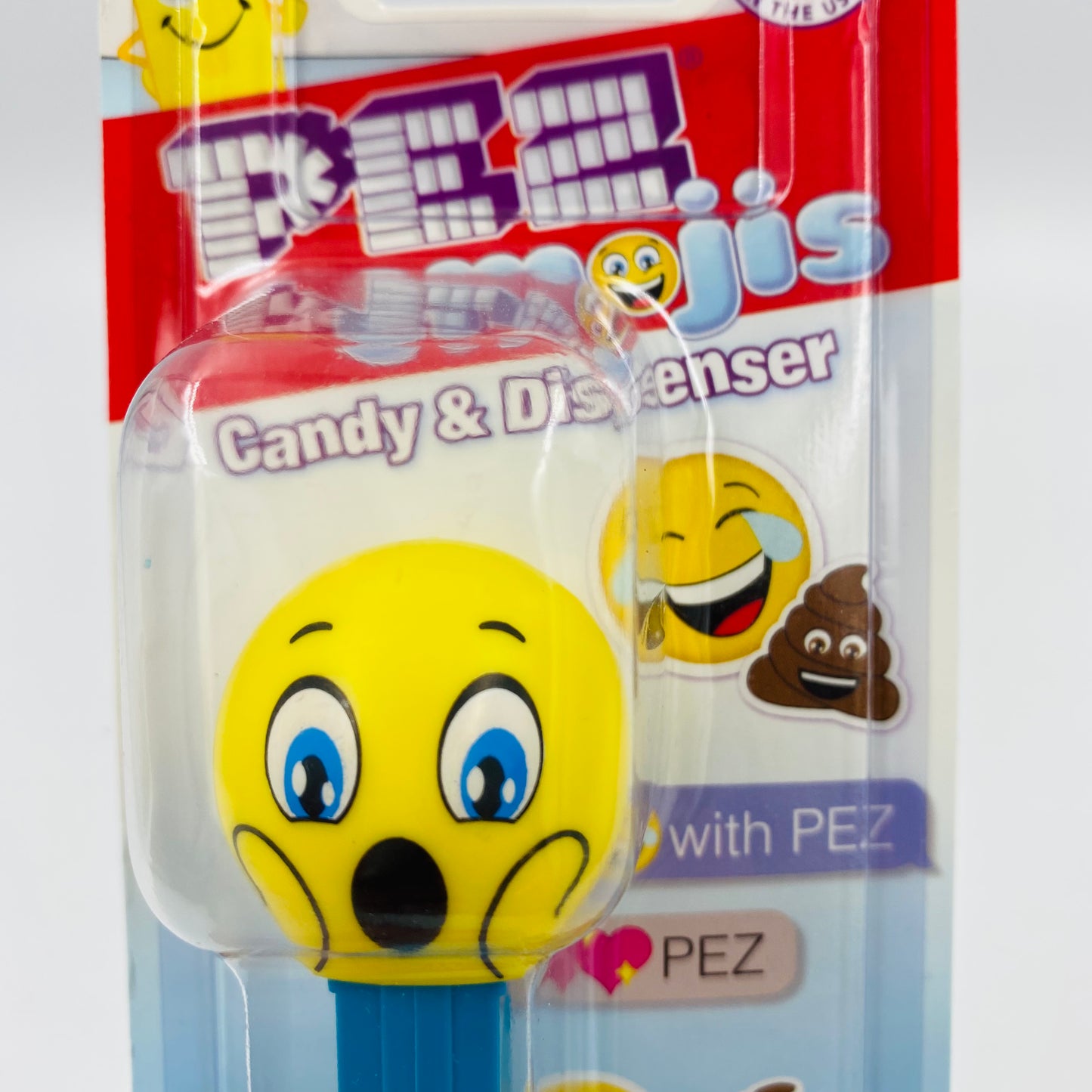 PEZemojis Surprised PEZ dispenser (2017) carded 7.5 Hungary