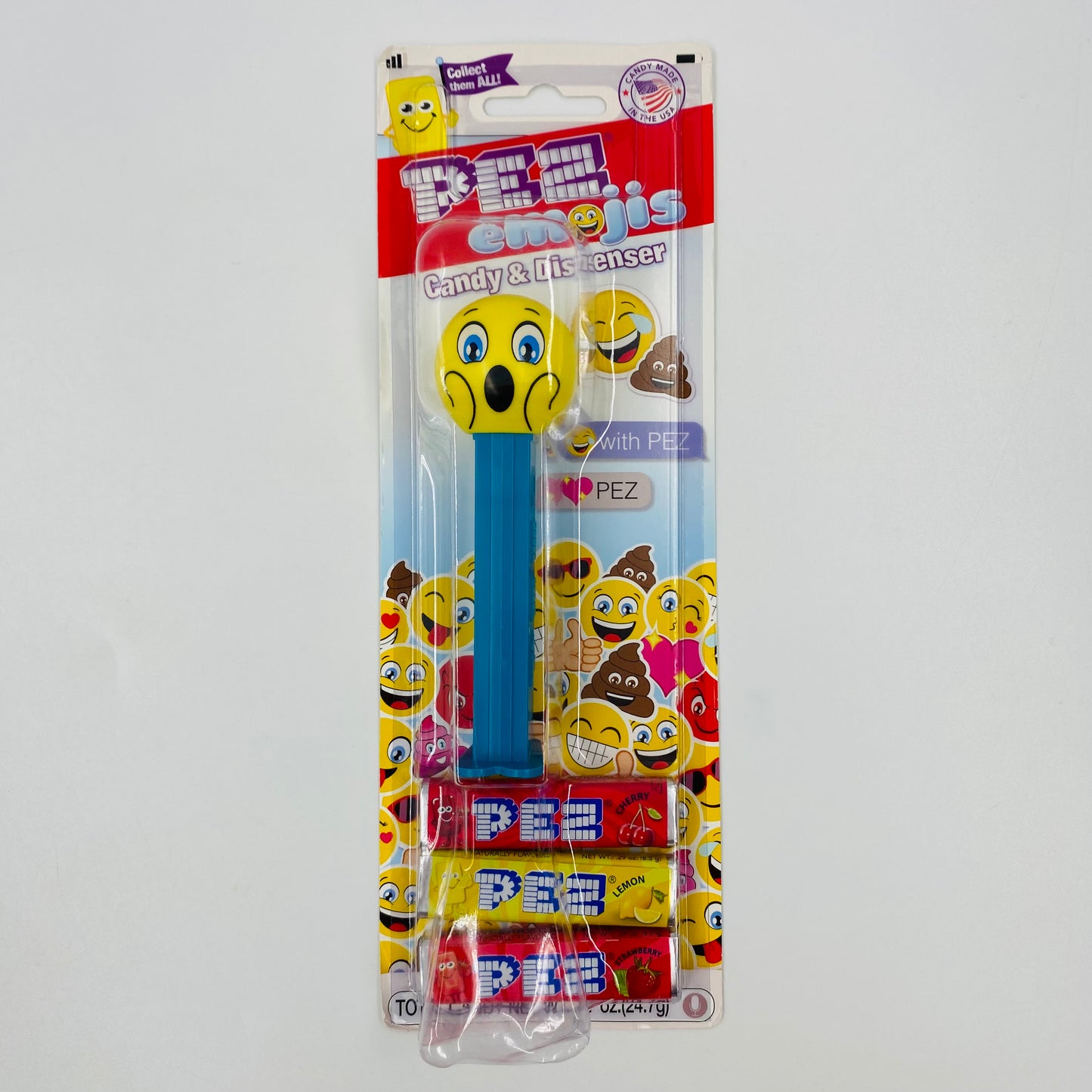 PEZemojis Surprised PEZ dispenser (2017) carded 7.5 Hungary