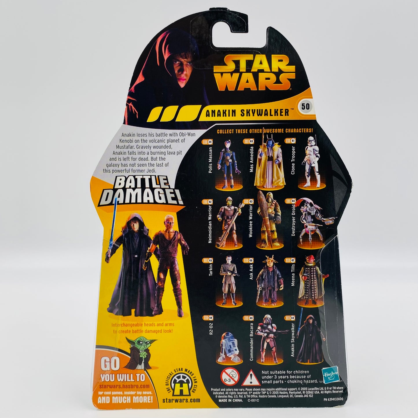 Star Wars Revenge of the Sith Anakin Skywalker carded 3.75” action figure (2005) Hasbro