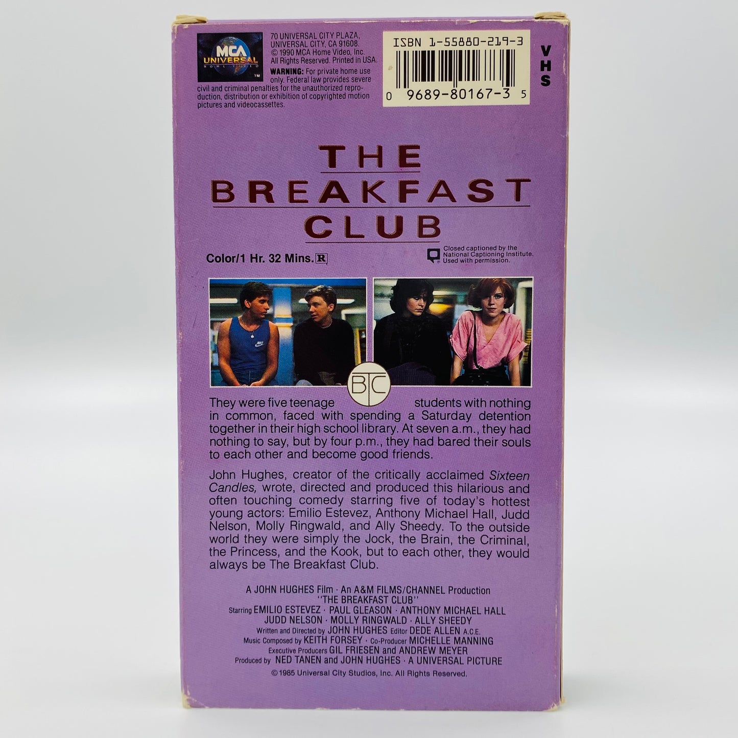 The Breakfast Club VHS tape (1990) MCA Universal