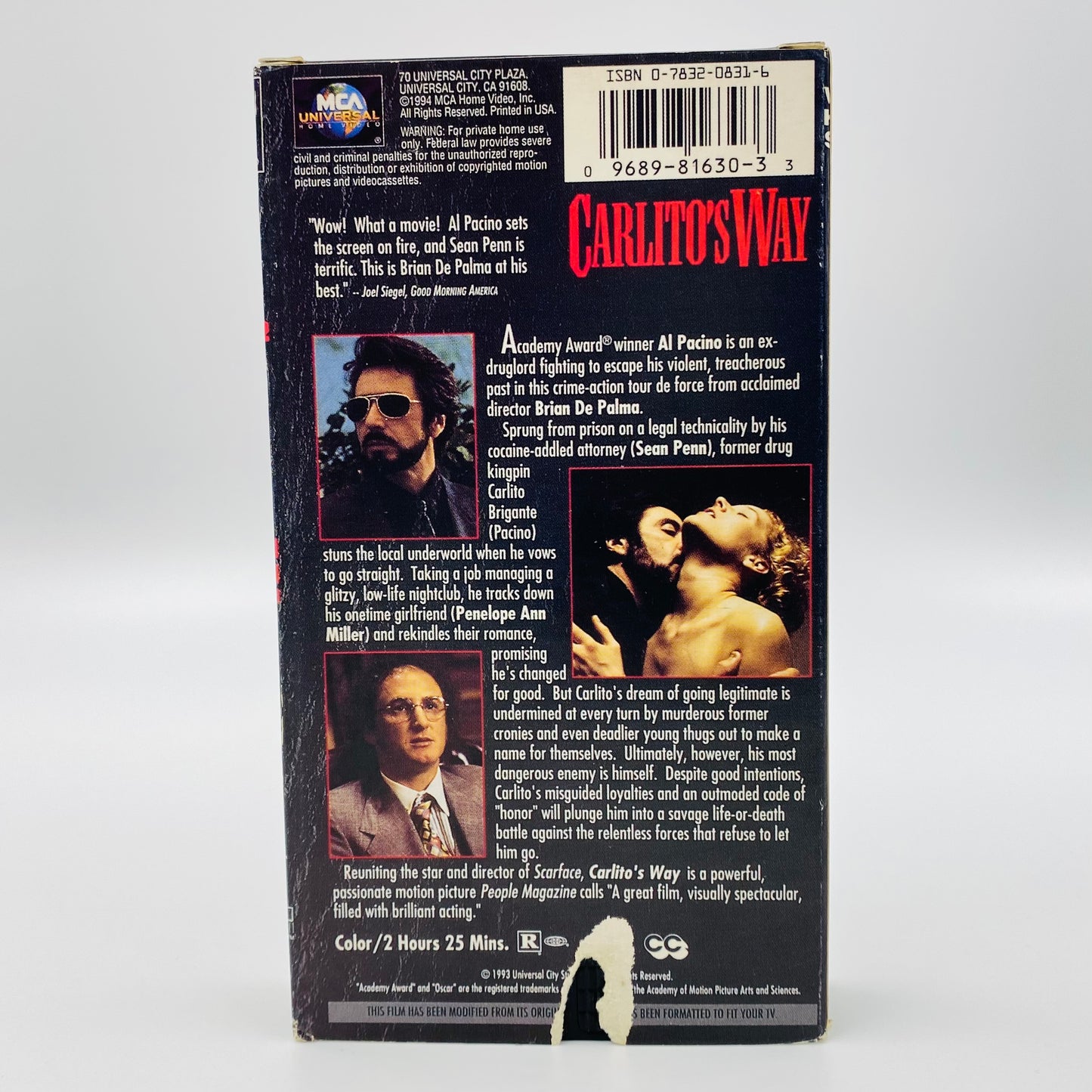 Carlito’s Way VHS tape (1994) MCA Universal Home Video