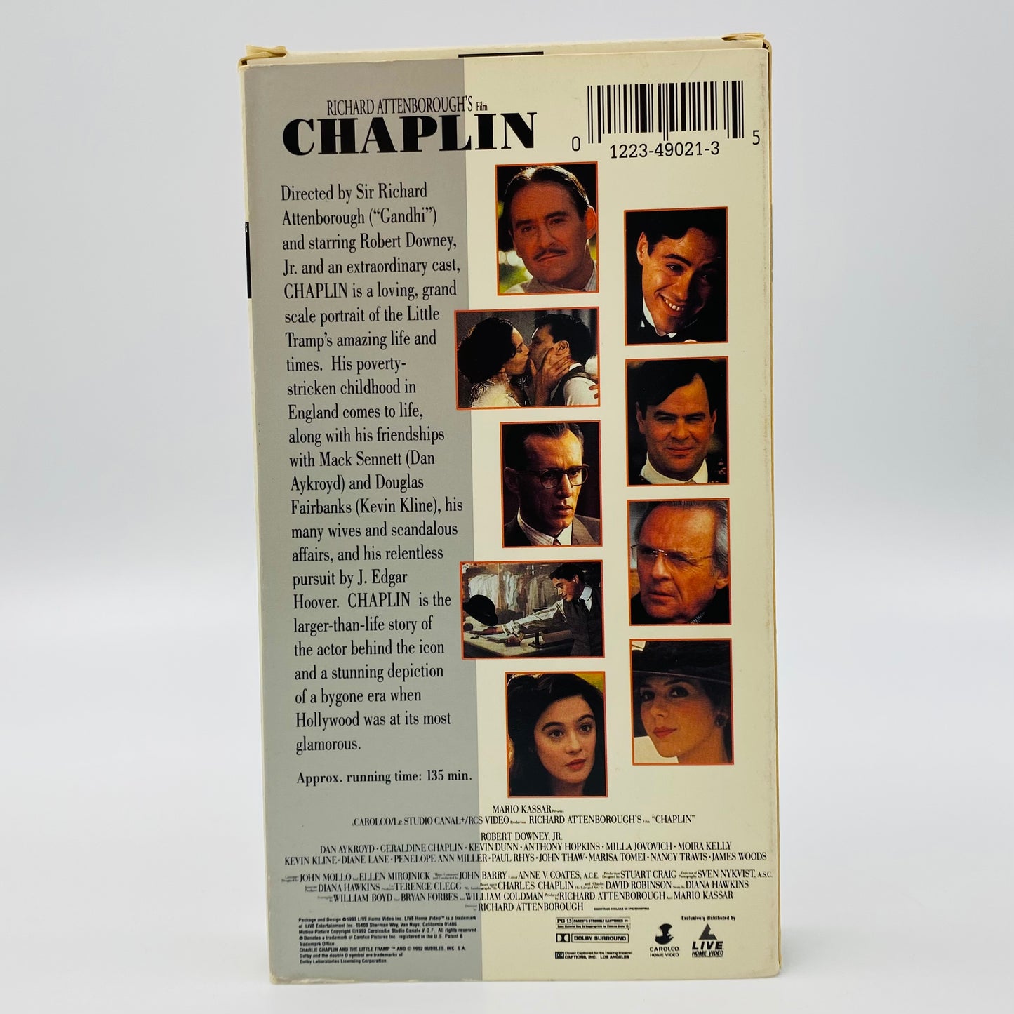 Chaplin VHS tape (1997) Carolco Home Video