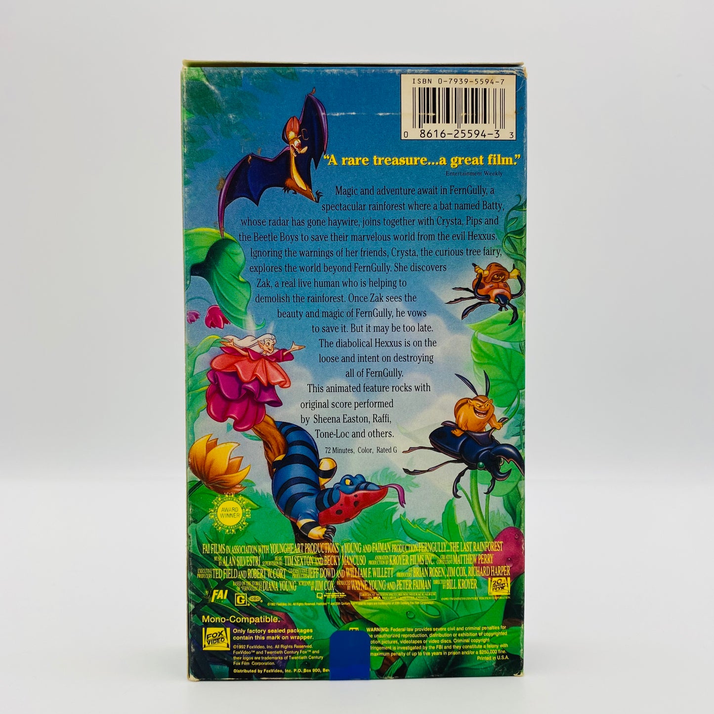 Fern Gully The Last Rain Forest VHS tape (1992) Fox Video