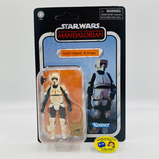 Star Wars The Vintage Collection Scout Trooper & Grogu carded 3.75” action figures (2023) Kenner (Hasbro)