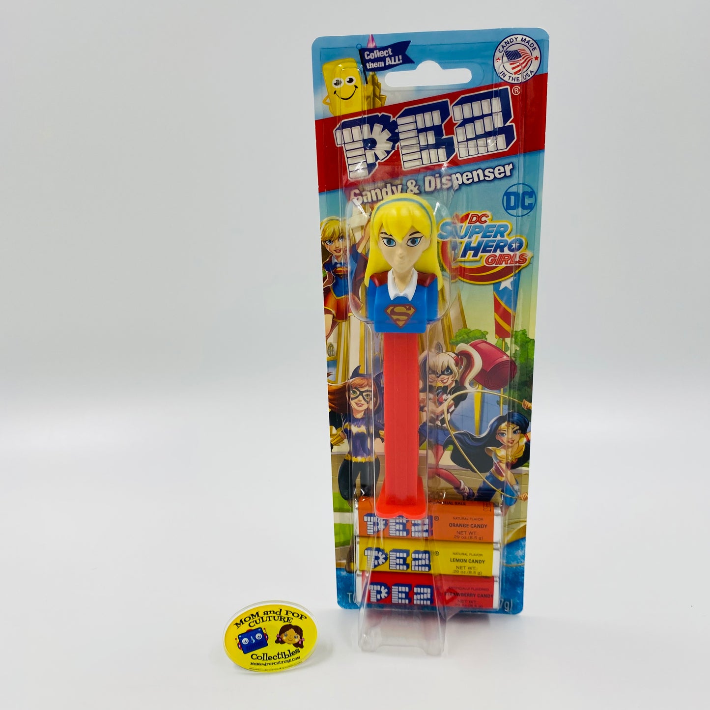 DC Super Hero Girls Supergirl PEZ dispenser (2017) carded 7.5 China