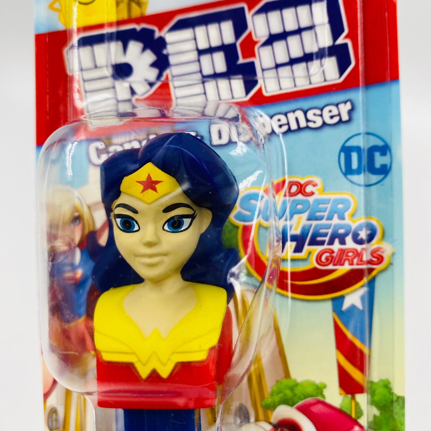 DC Super Hero Girls Wonder Woman PEZ dispenser (2017) carded 7.5 China