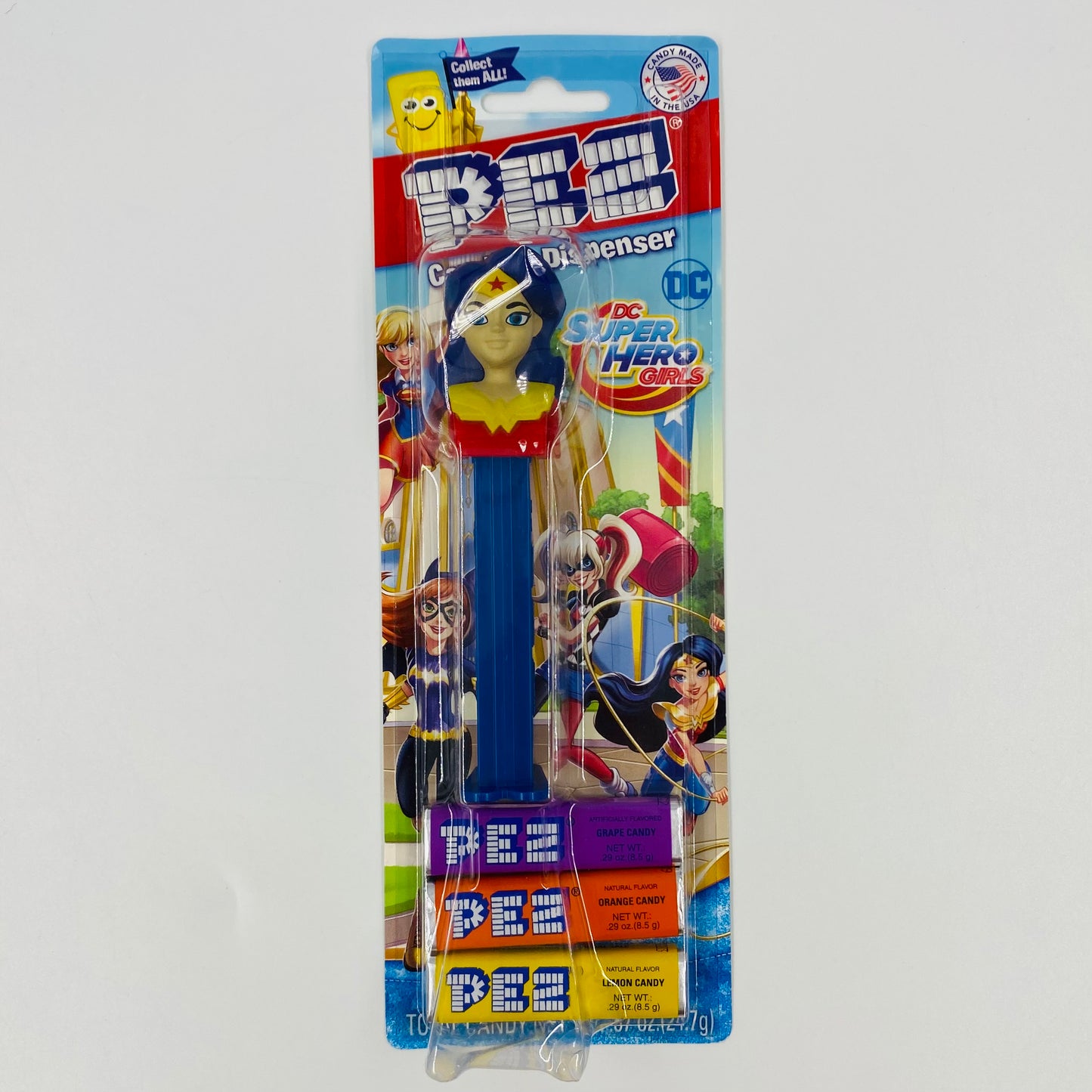 DC Super Hero Girls Wonder Woman PEZ dispenser (2017) carded 7.5 China