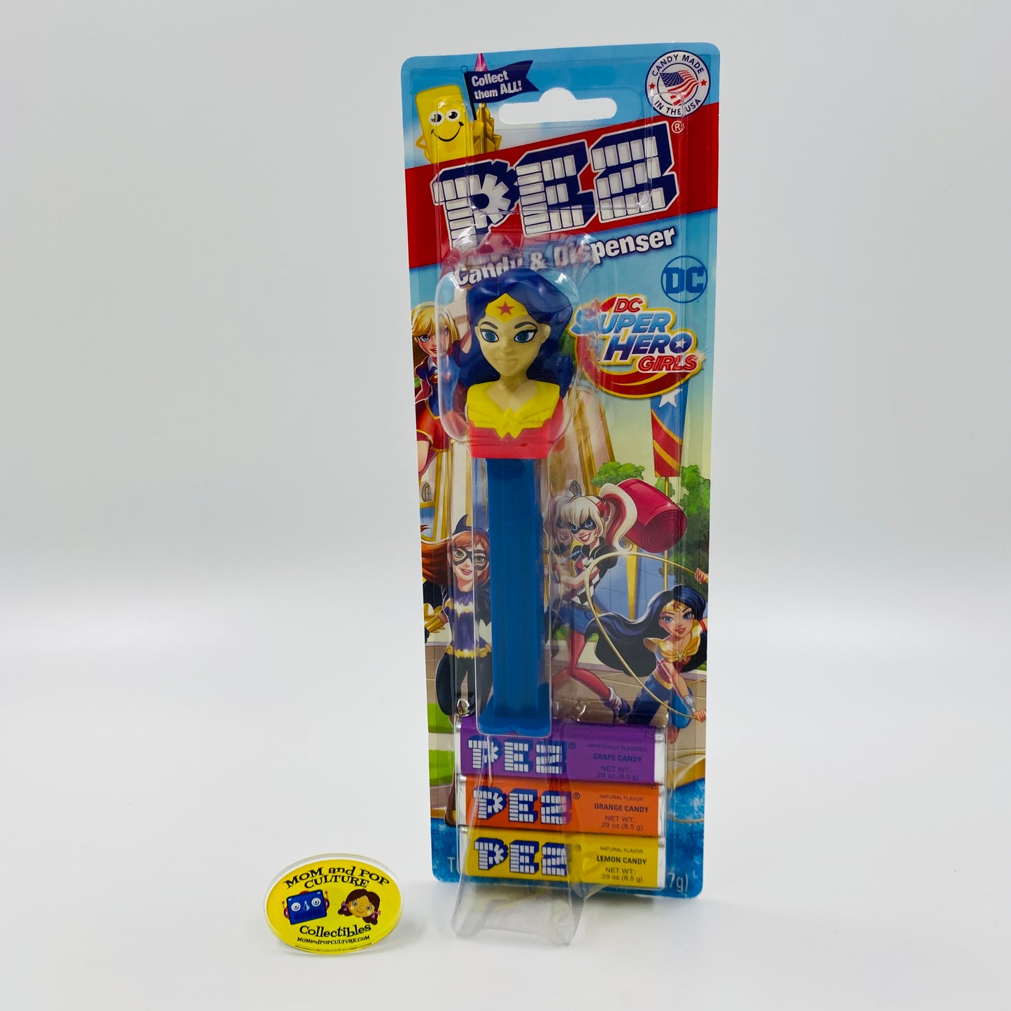 DC Super Hero Girls Wonder Woman PEZ dispenser (2017) carded 7.5 China