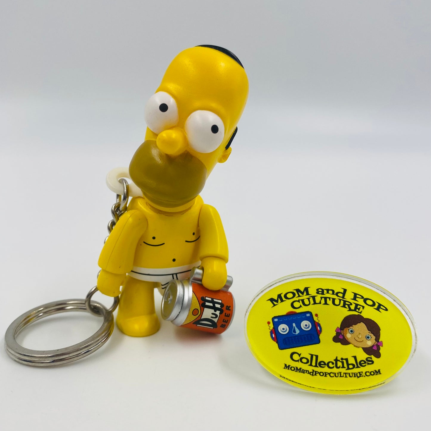 Simpsons Qee Keychain Collection Mania Series Homer 3” mini figure keychain (2008) Toy2R
