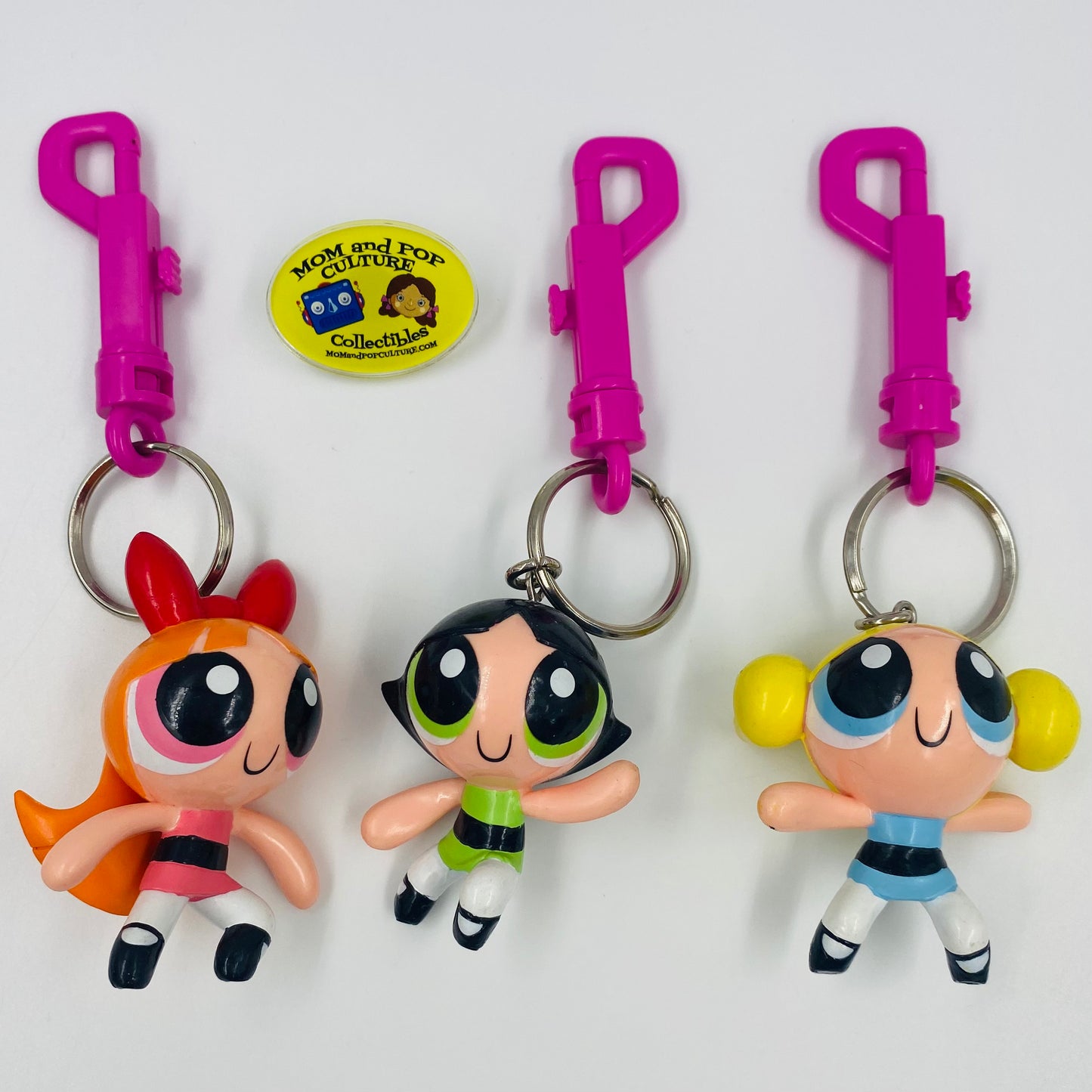 Powerpuff Girls keychain 3 piece 2.5" figurine set (2000) Applause