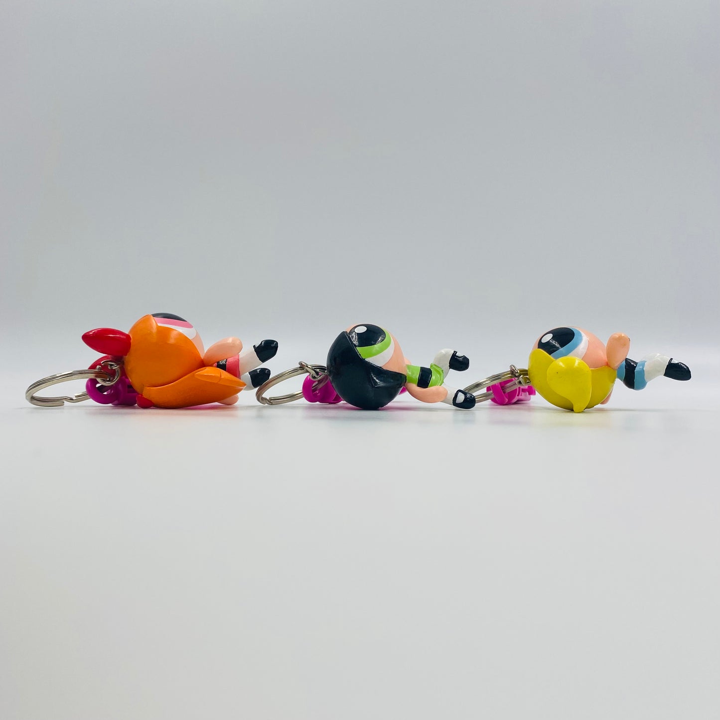 Powerpuff Girls keychain 3 piece 2.5" figurine set (2000) Applause