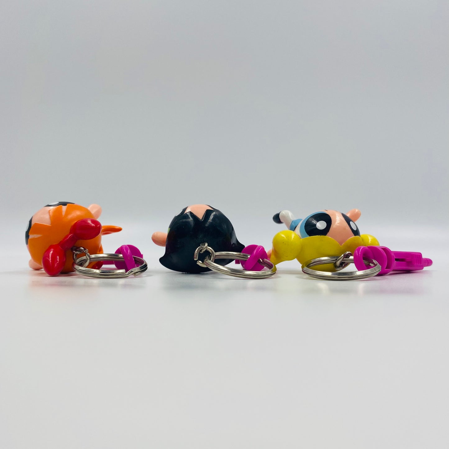 Powerpuff Girls keychain 3 piece 2.5" figurine set (2000) Applause