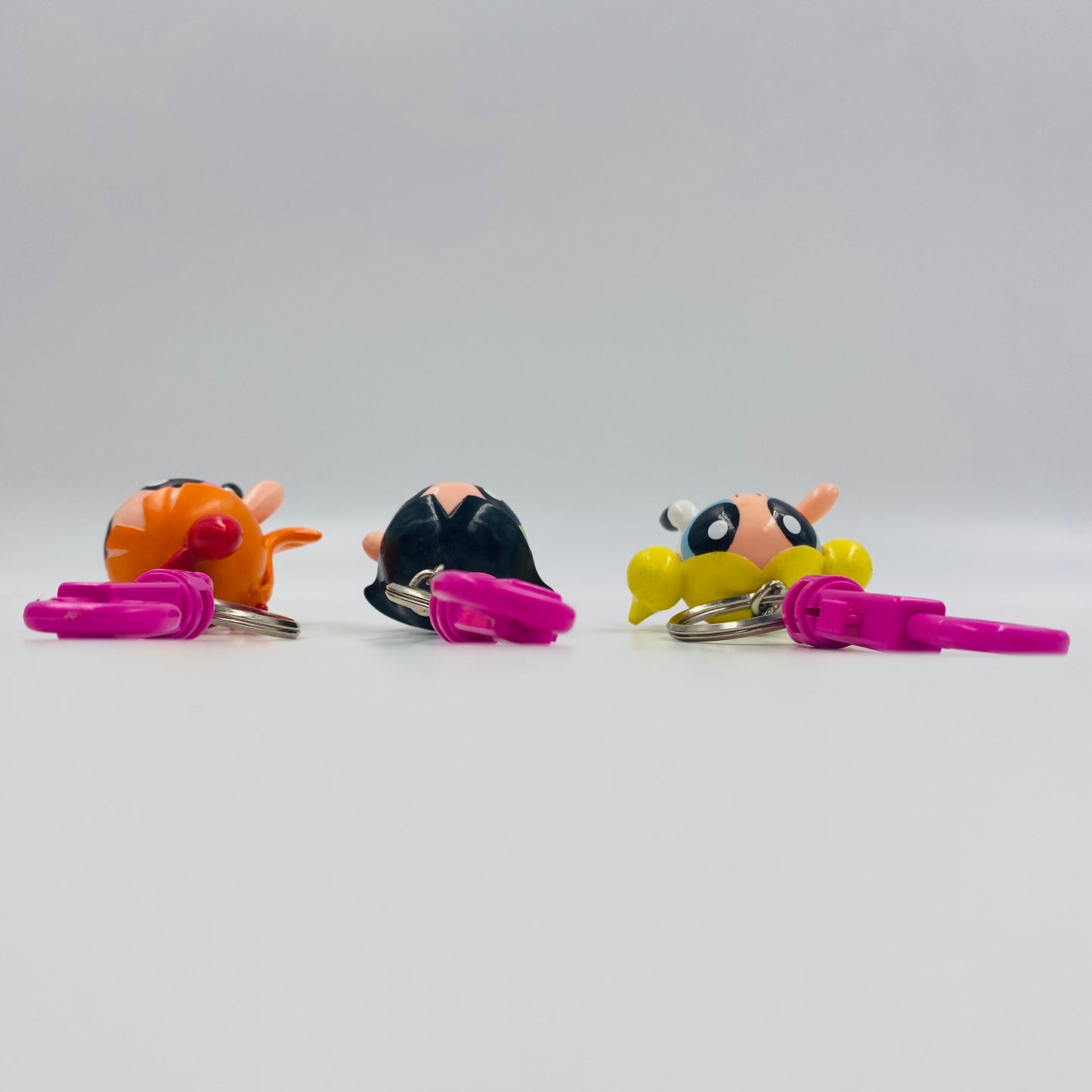 Powerpuff Girls keychain 3 piece 2.5" figurine set (2000) Applause