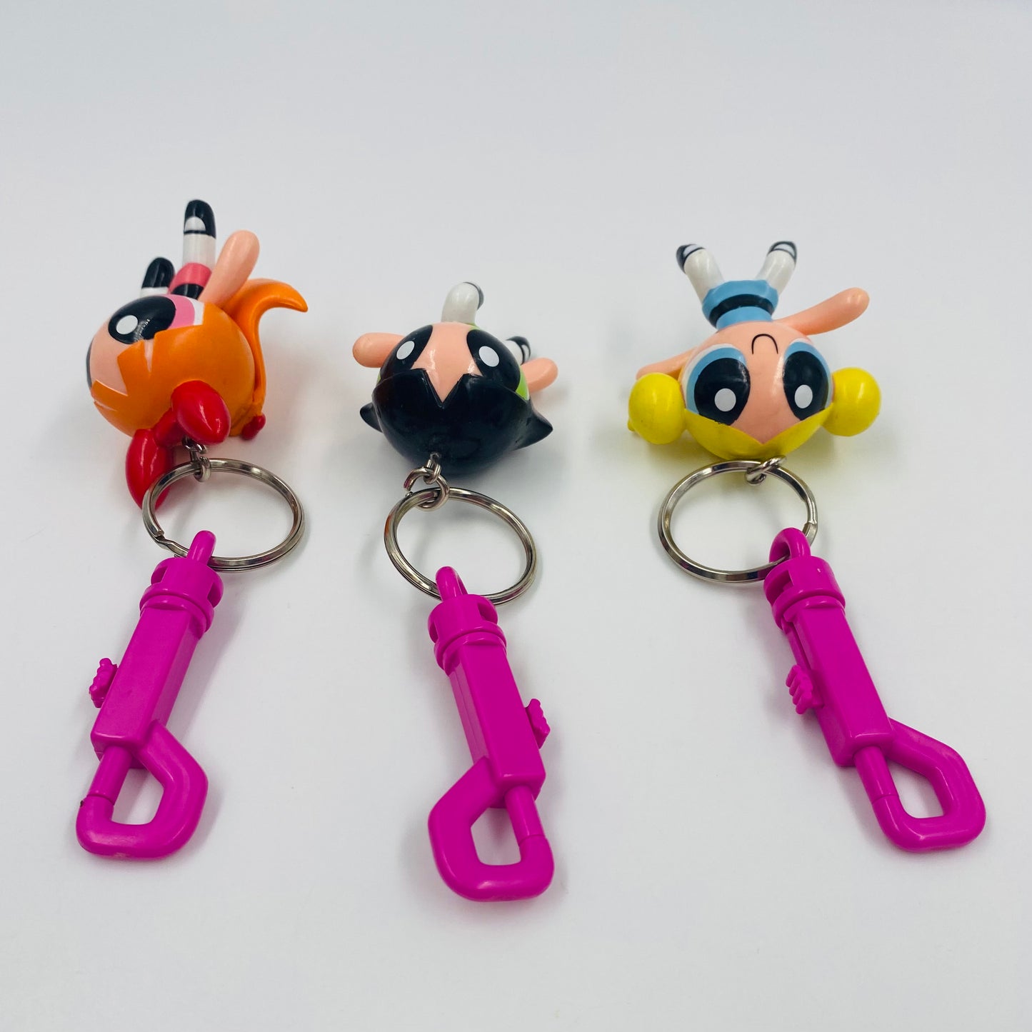 Powerpuff Girls keychain 3 piece 2.5" figurine set (2000) Applause
