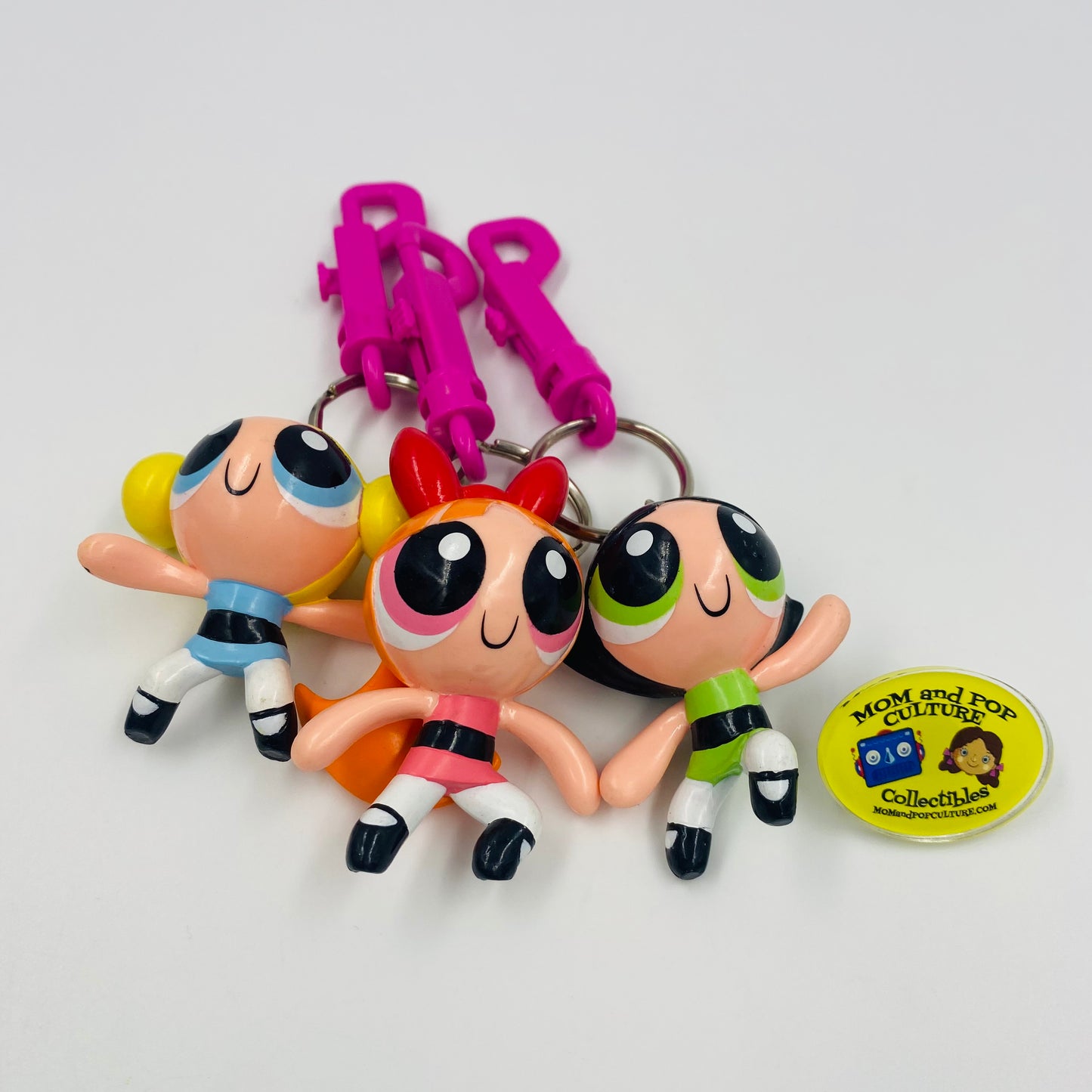 Powerpuff Girls keychain 3 piece 2.5" figurine set (2000) Applause