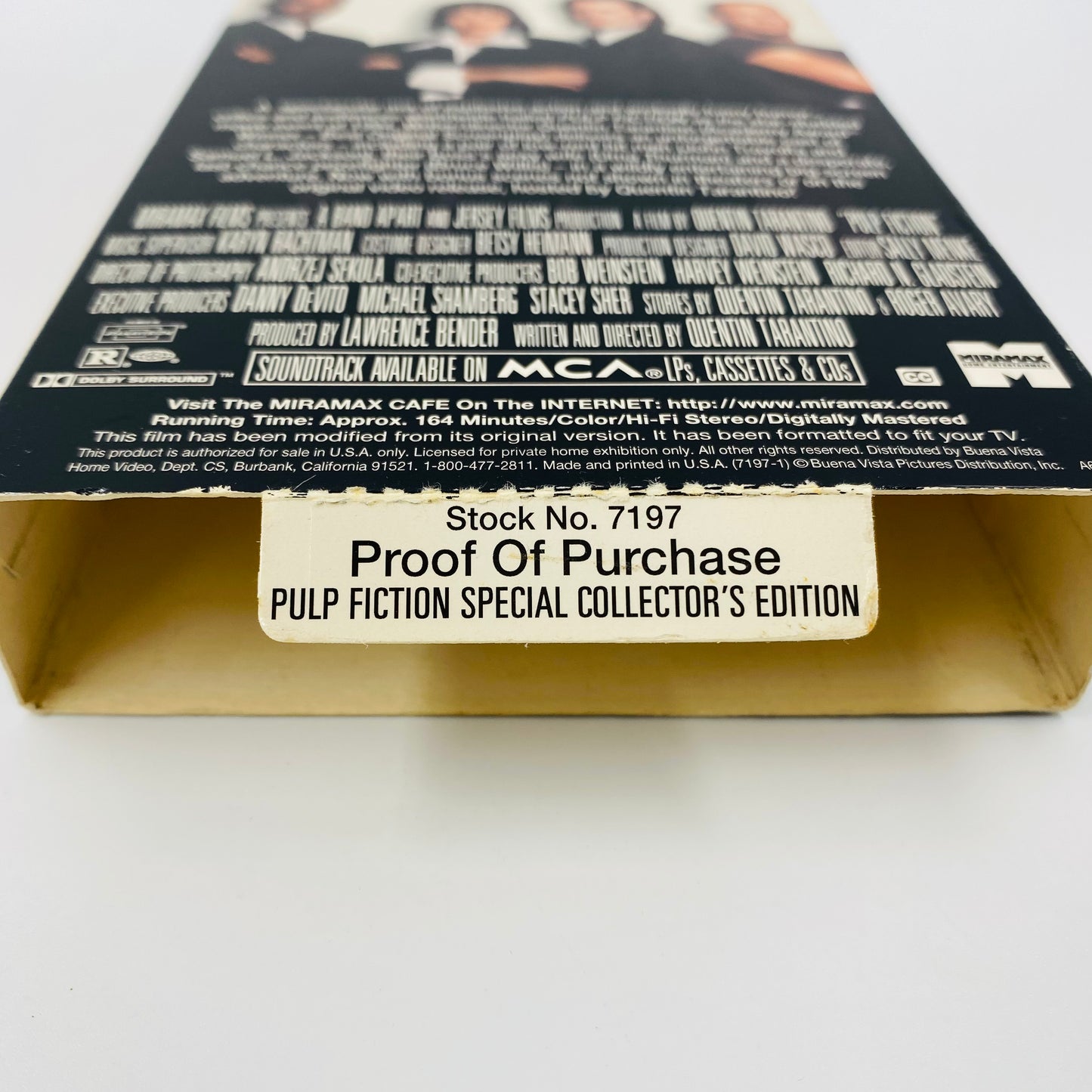 Pulp Fiction Special Collector’s Edition VHS tape (1996) Miramax Home Entertainment