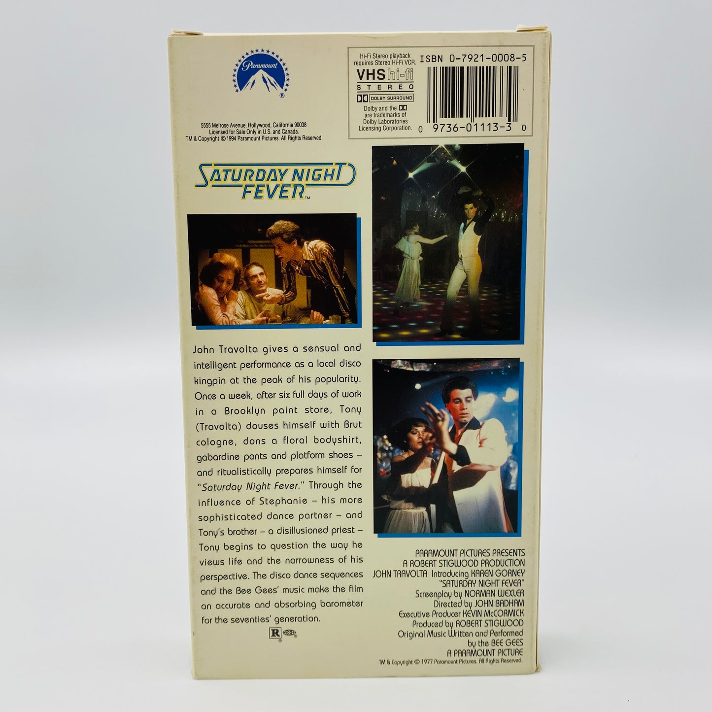 Saturday Night Fever VHS tape (1997) Paramount