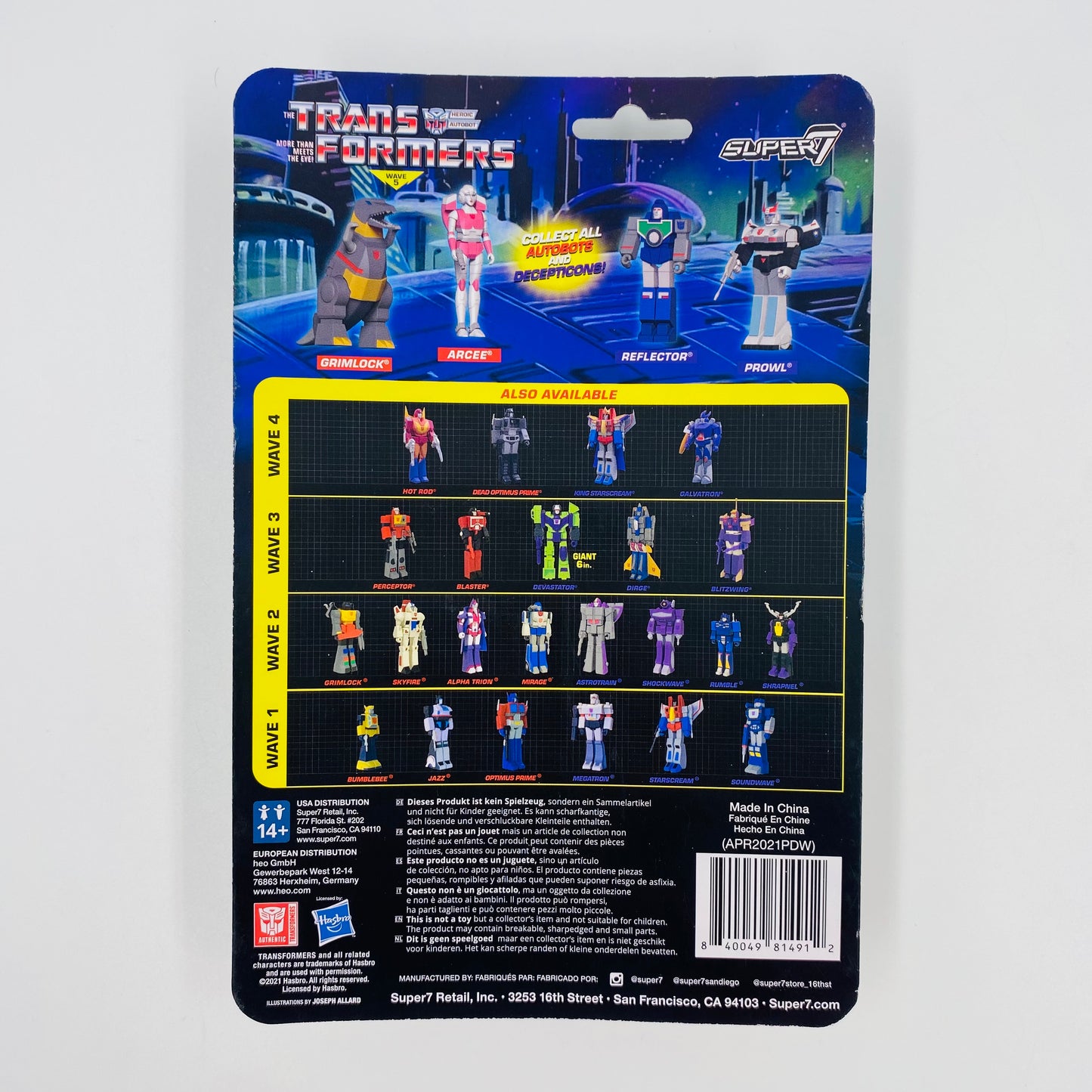 ReAction Figures Transformers Santa Optimus Prime carded 3.75” action figure (2021) Super 7