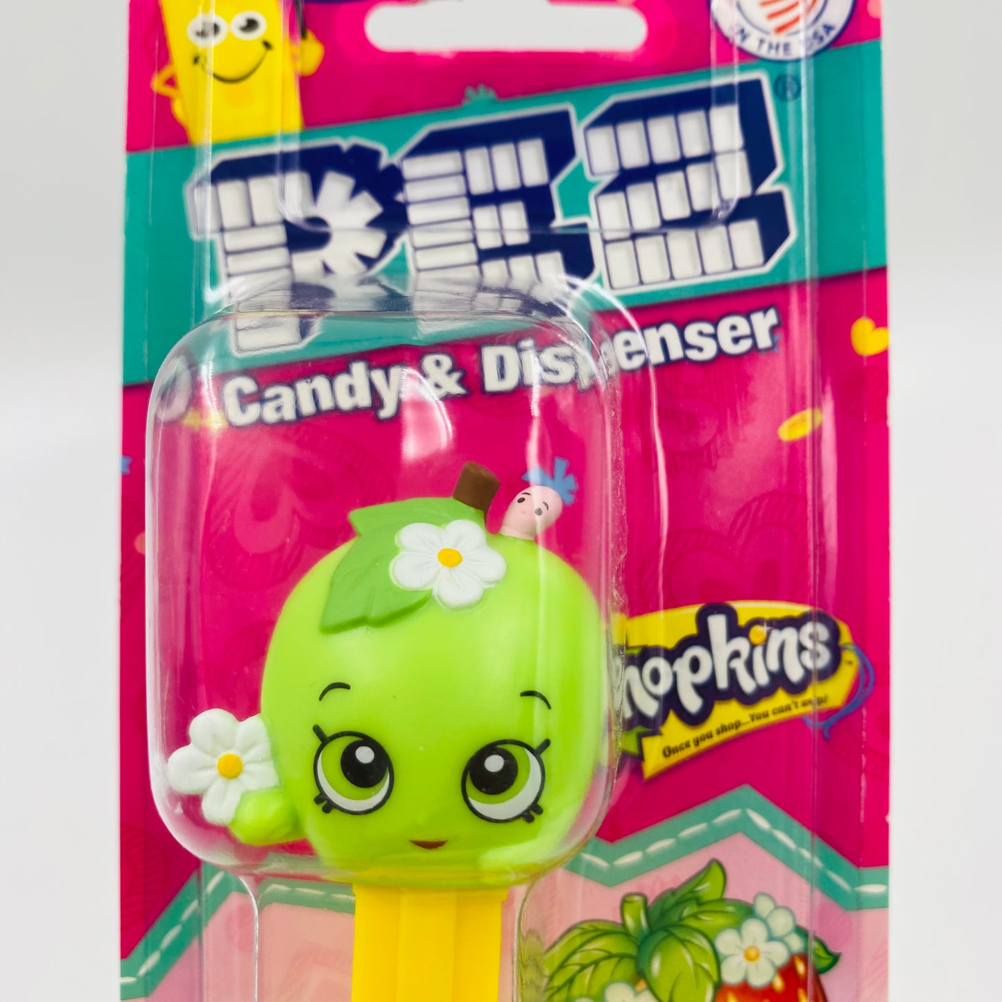 Shopkins Apple Blossom PEZ dispenser (2018) carded 7.5 China