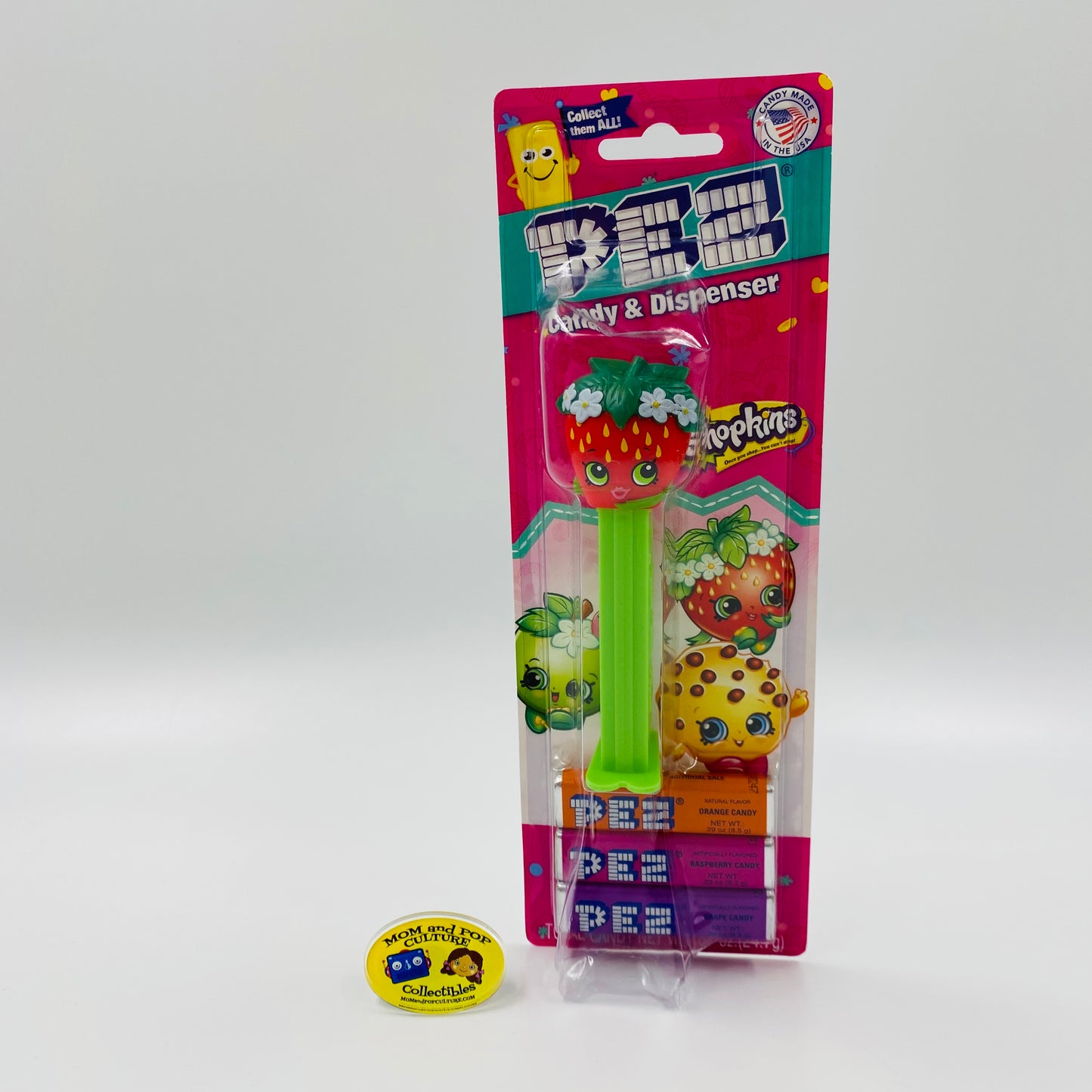 Shopkins Strawberry Kiss PEZ dispenser (2018) carded 7.5 China